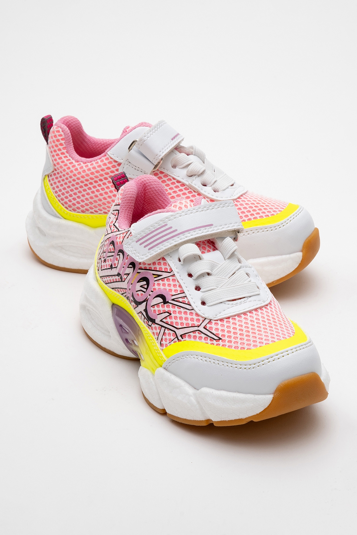 Kız Çocuk Beyaz-Pudra Günlük Spor Ayakkabı - Görsel 2