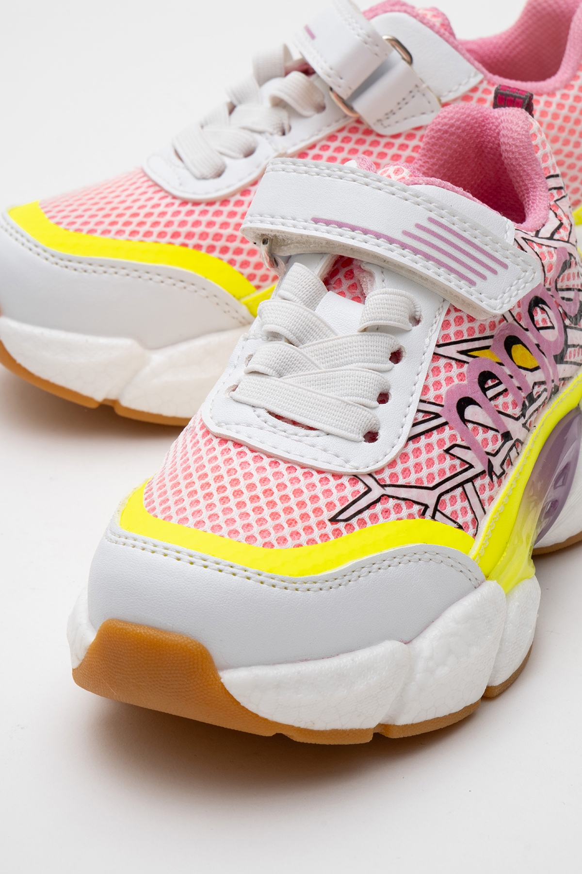 Kız Çocuk Beyaz-Pudra Günlük Spor Ayakkabı - Görsel 3
