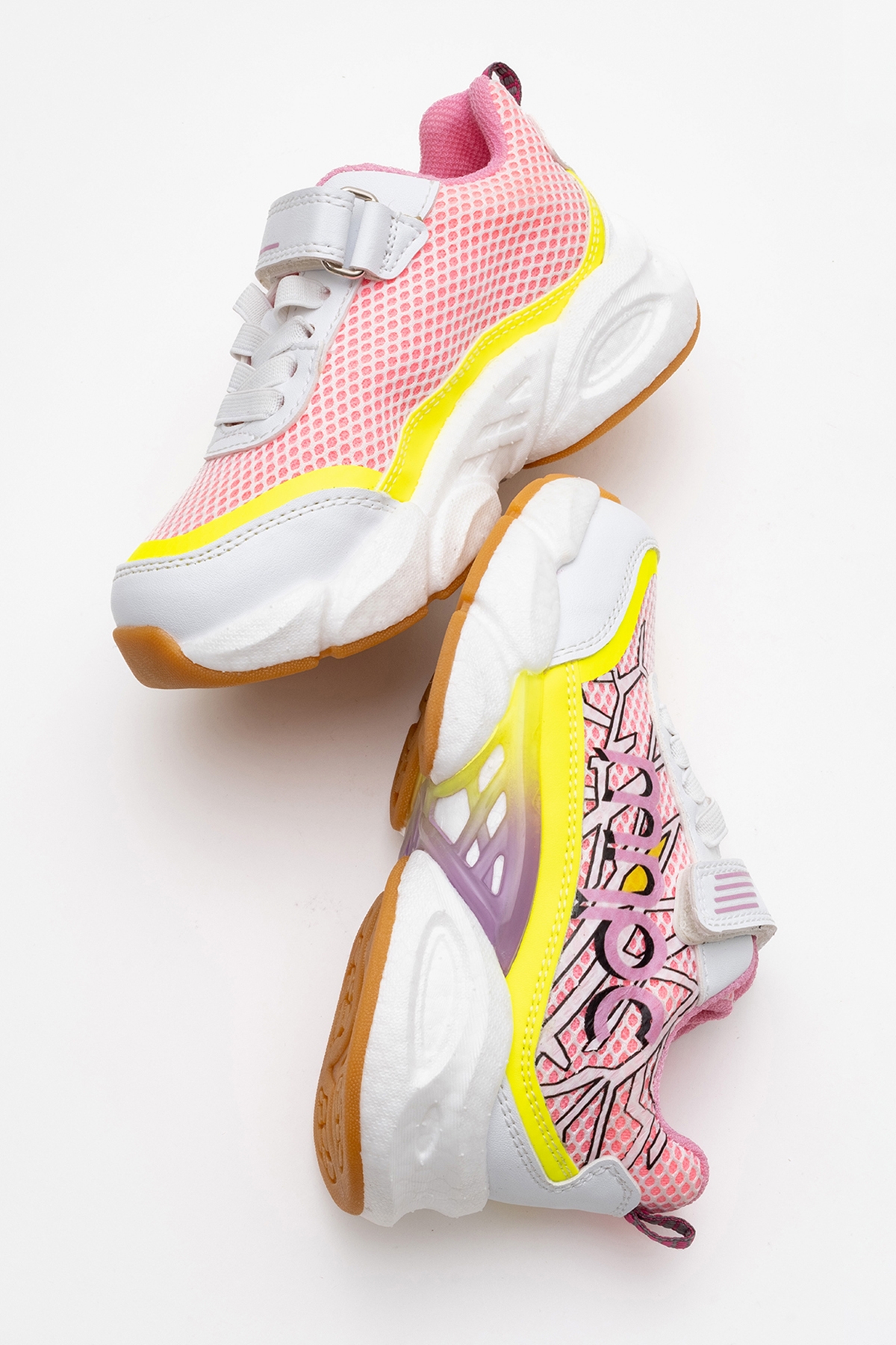 Kız Çocuk Beyaz-Pudra Günlük Spor Ayakkabı - Görsel 5