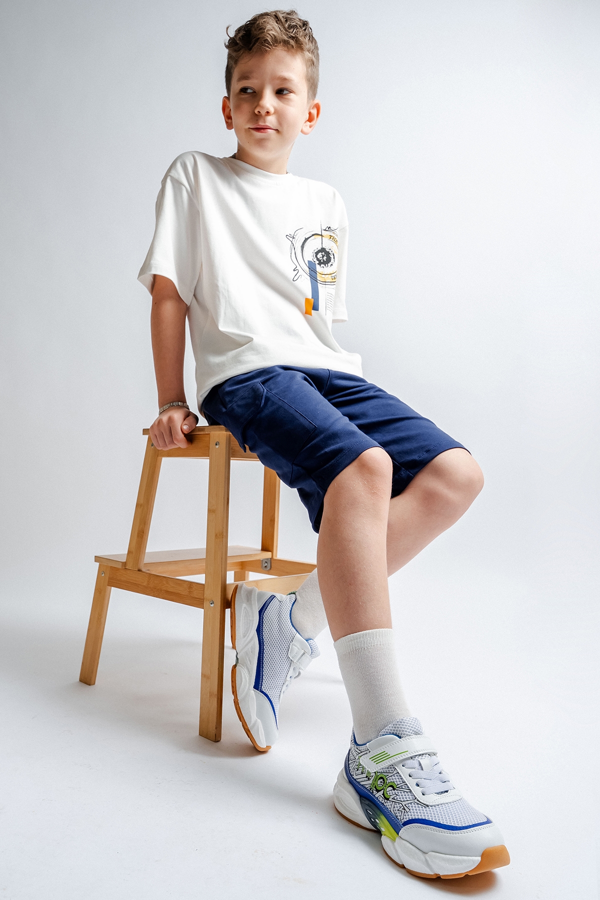 Erkek Çocuk Beyaz Günlük Spor Ayakkabı - Görsel 2