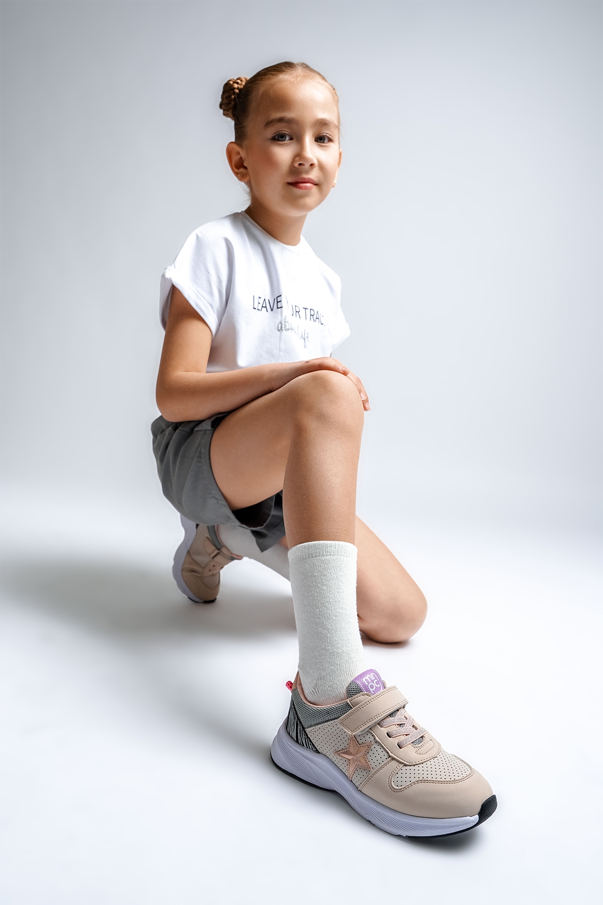 Kız Çocuk Bej Spor Ayakkabı - Görsel 3