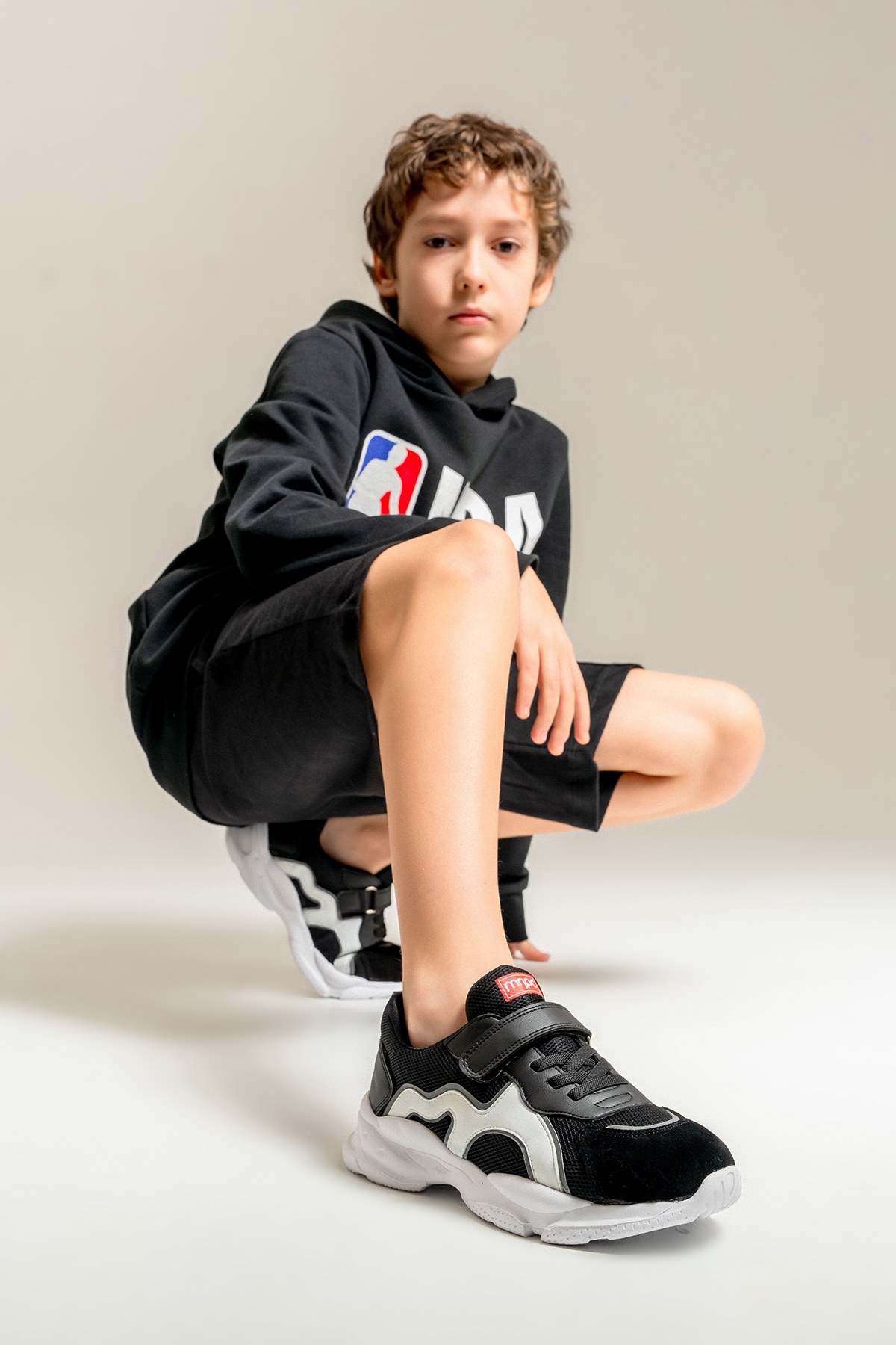Erkek Çocuk Siyah Hakiki Deri Günlük Spor Ayakkabı - Görsel 2