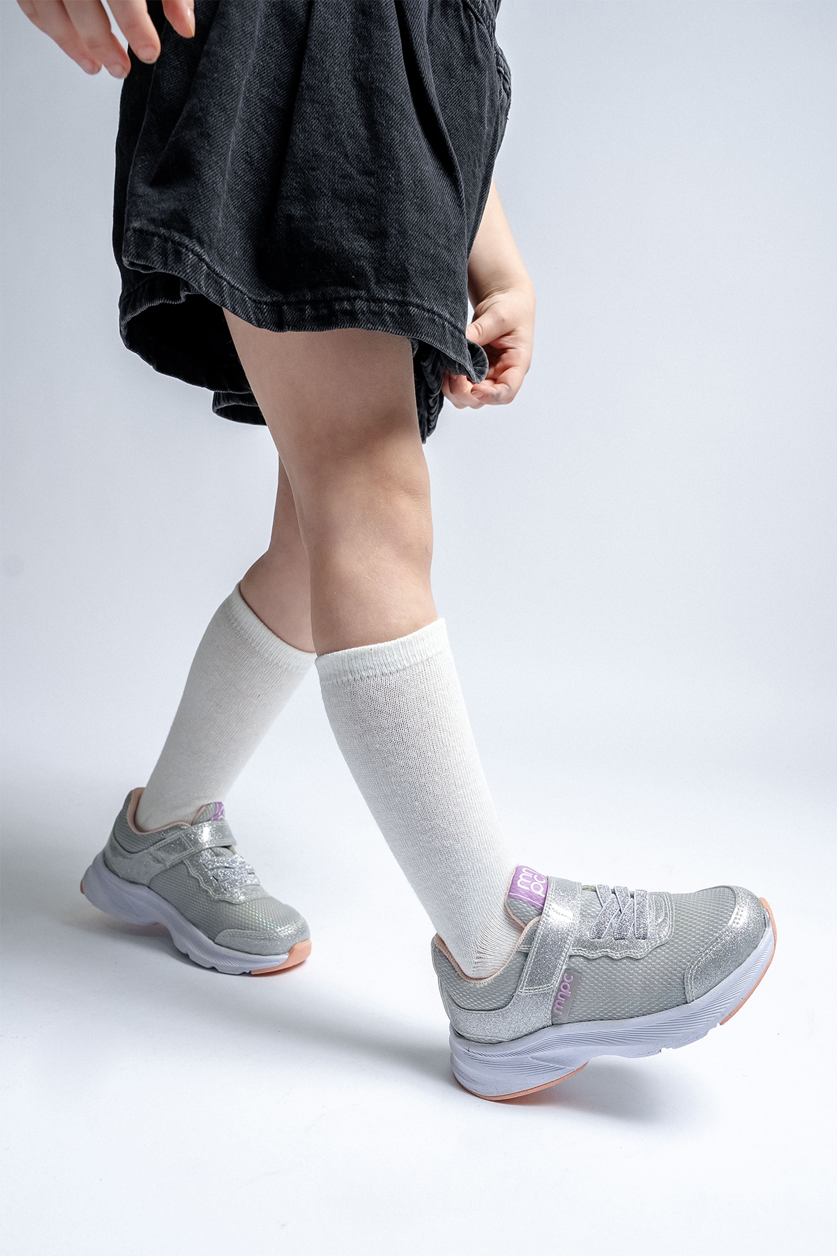 Kız Çocuk Gümüş Günlük Spor Ayakkabı - Görsel 4