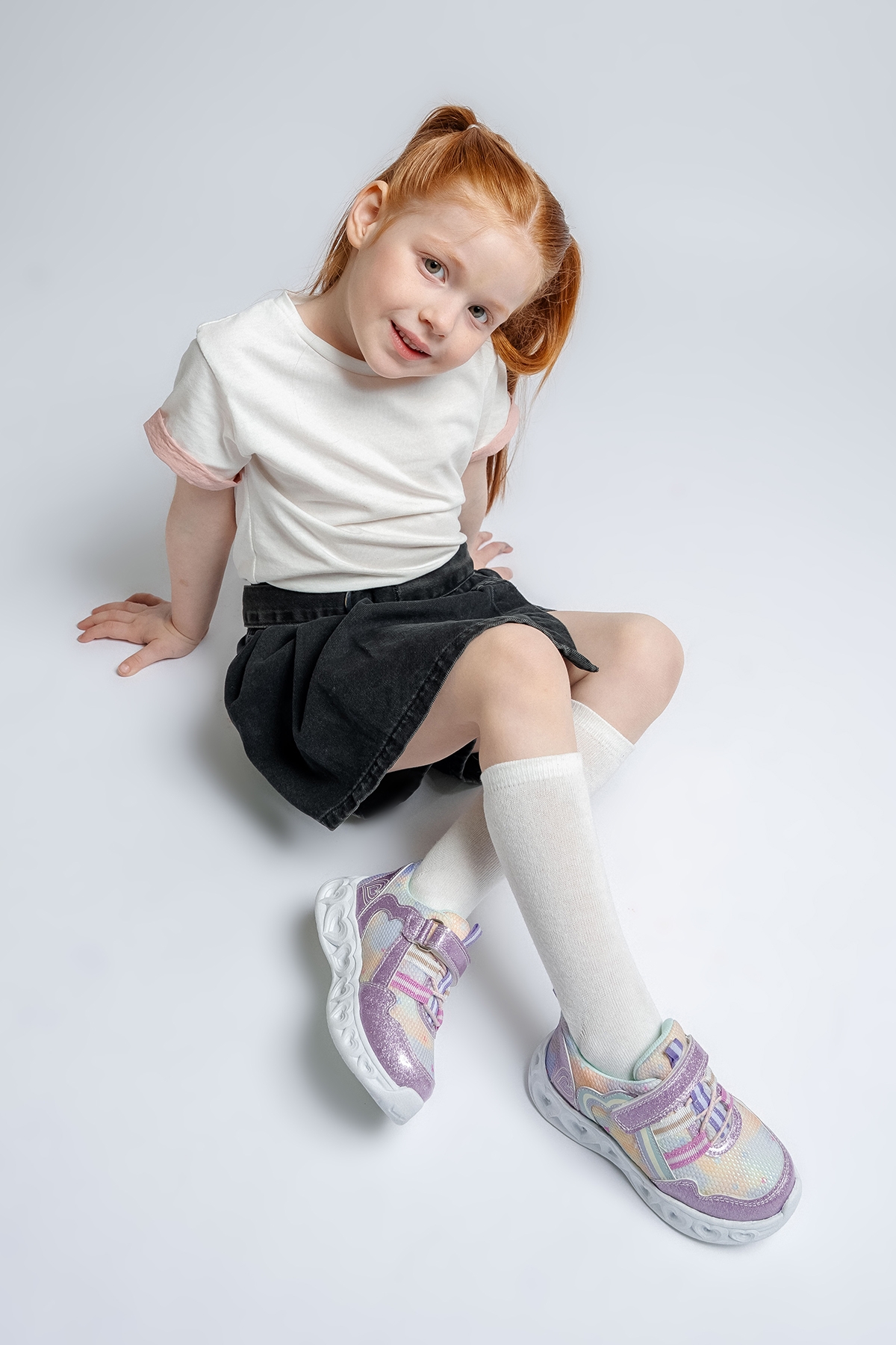 Kız Çocuk Lila Işıklı Spor Ayakkabı - Görsel 4
