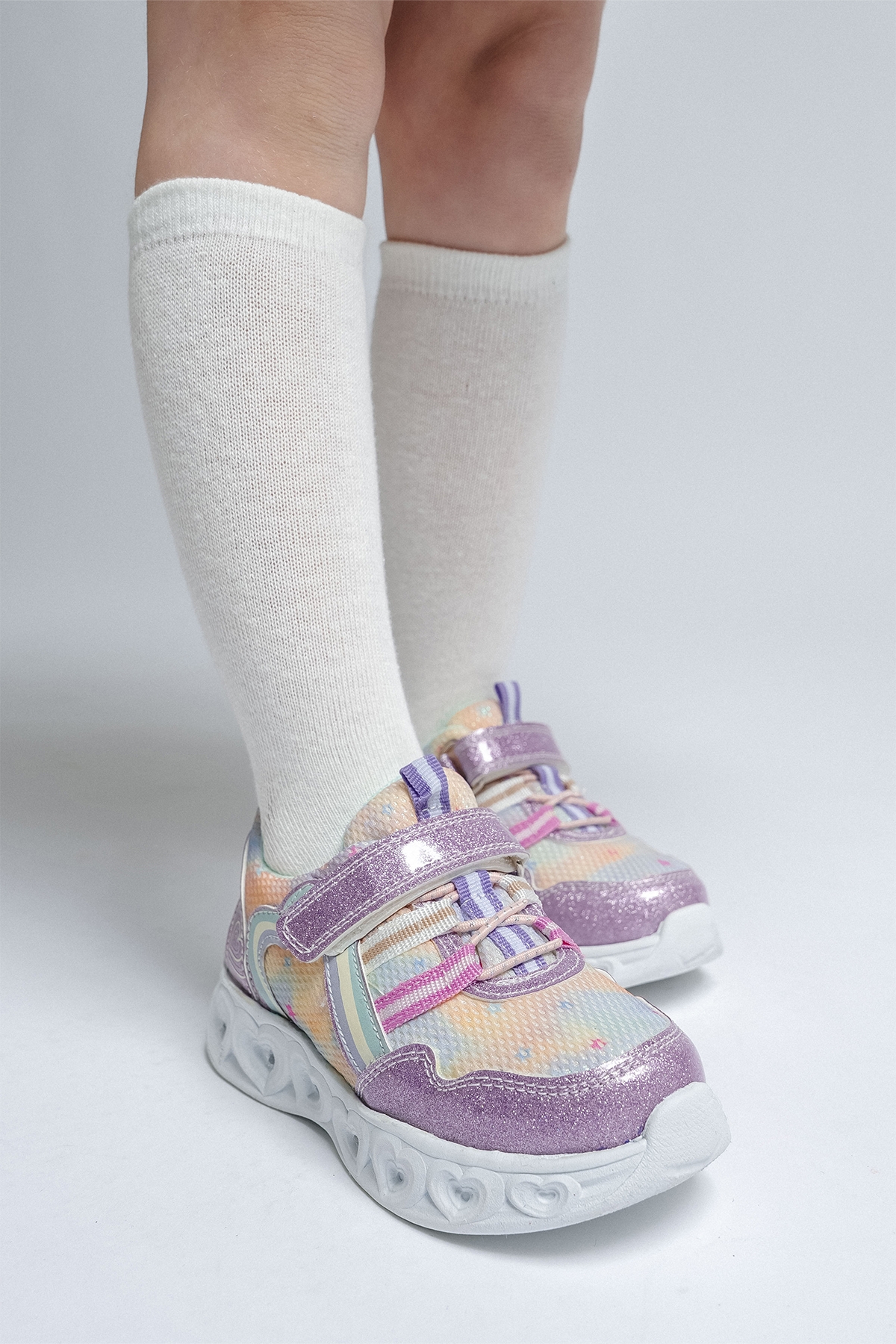 Kız Çocuk Lila Işıklı Spor Ayakkabı - Görsel 5