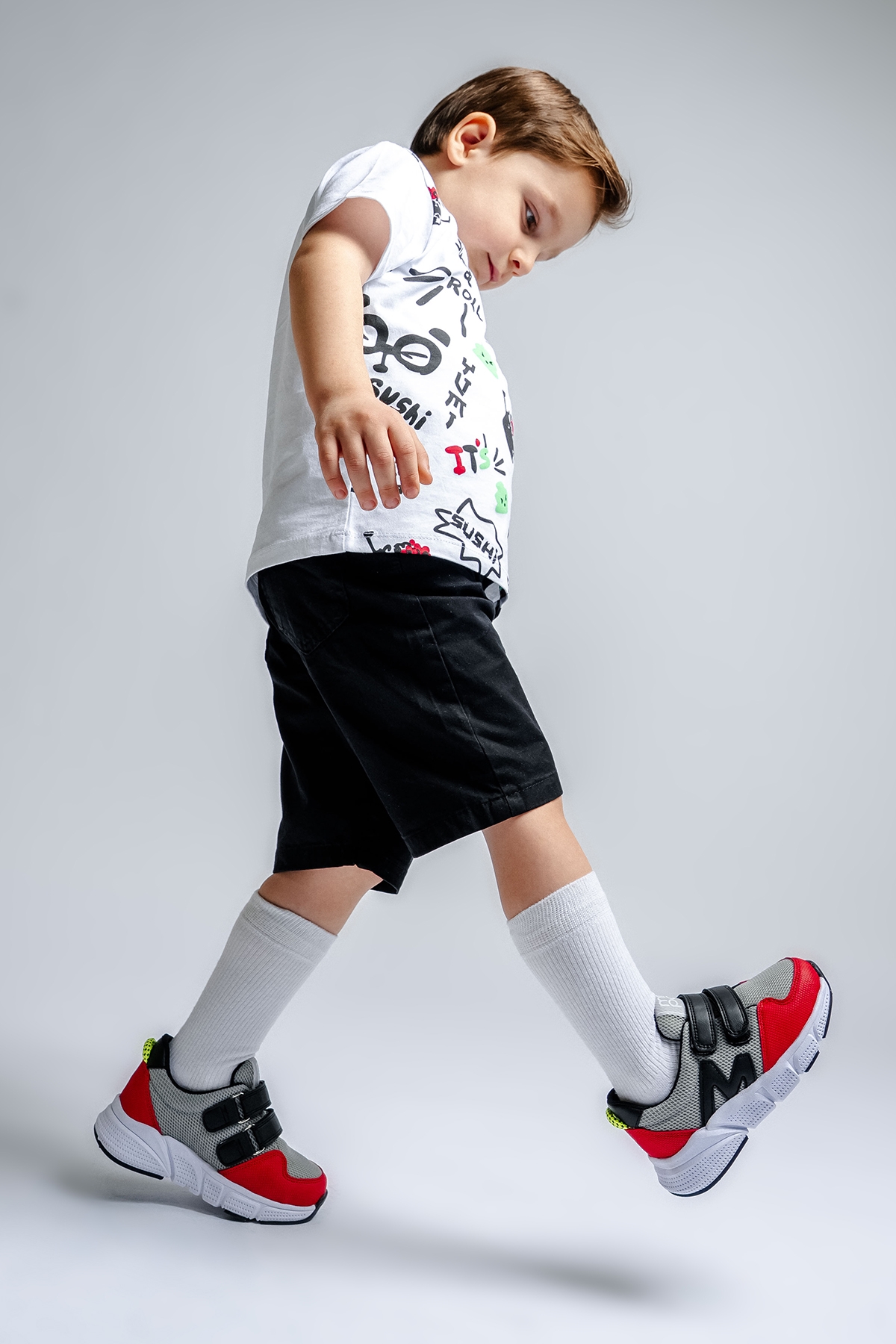 Erkek Çocuk Kırmızı-Gri Spor Ayakkabı - Görsel 2