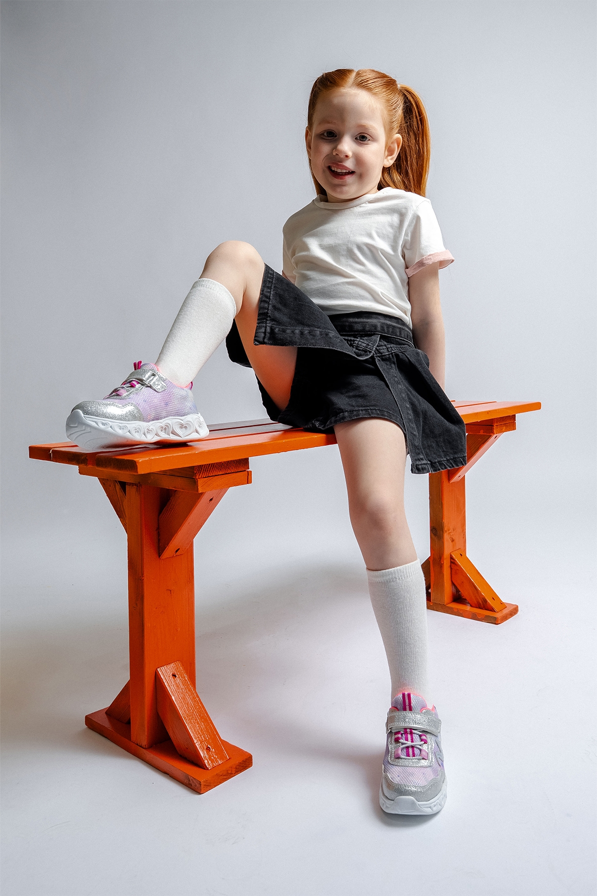 Kız Çocuk Gümüş Işıklı Spor Ayakkabı - Görsel 3