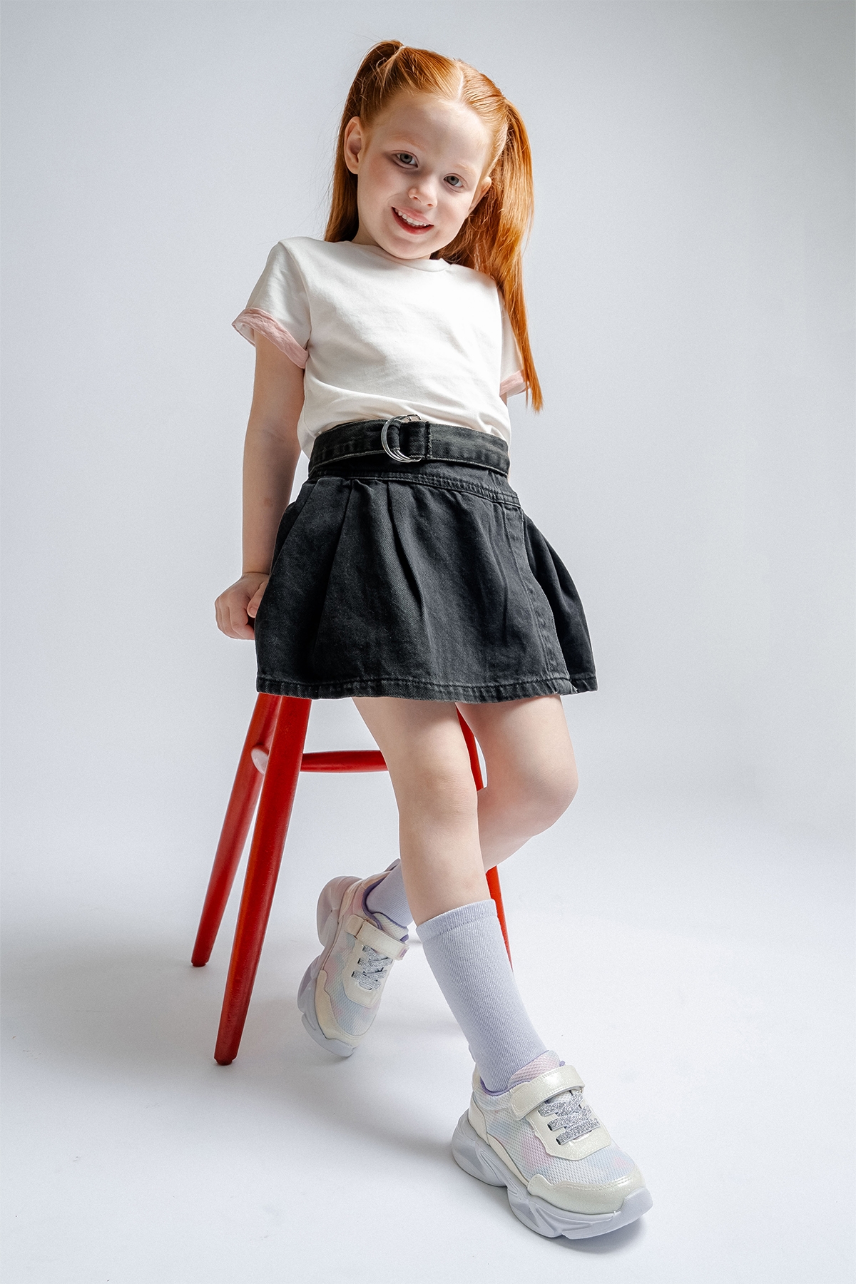 Kız Çocuk Beyaz Işıklı Spor Ayakkabı - Görsel 2