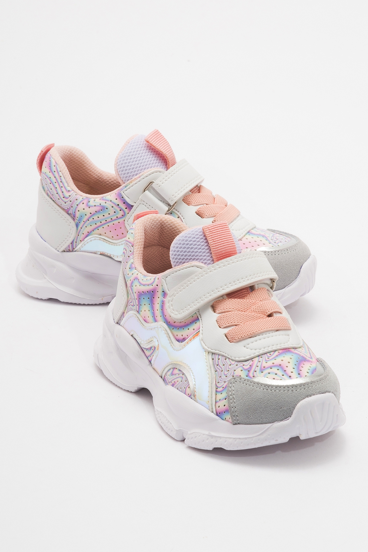 Kız Çocuk Beyaz Hakiki Deri Spor Ayakkabı - Görsel 3
