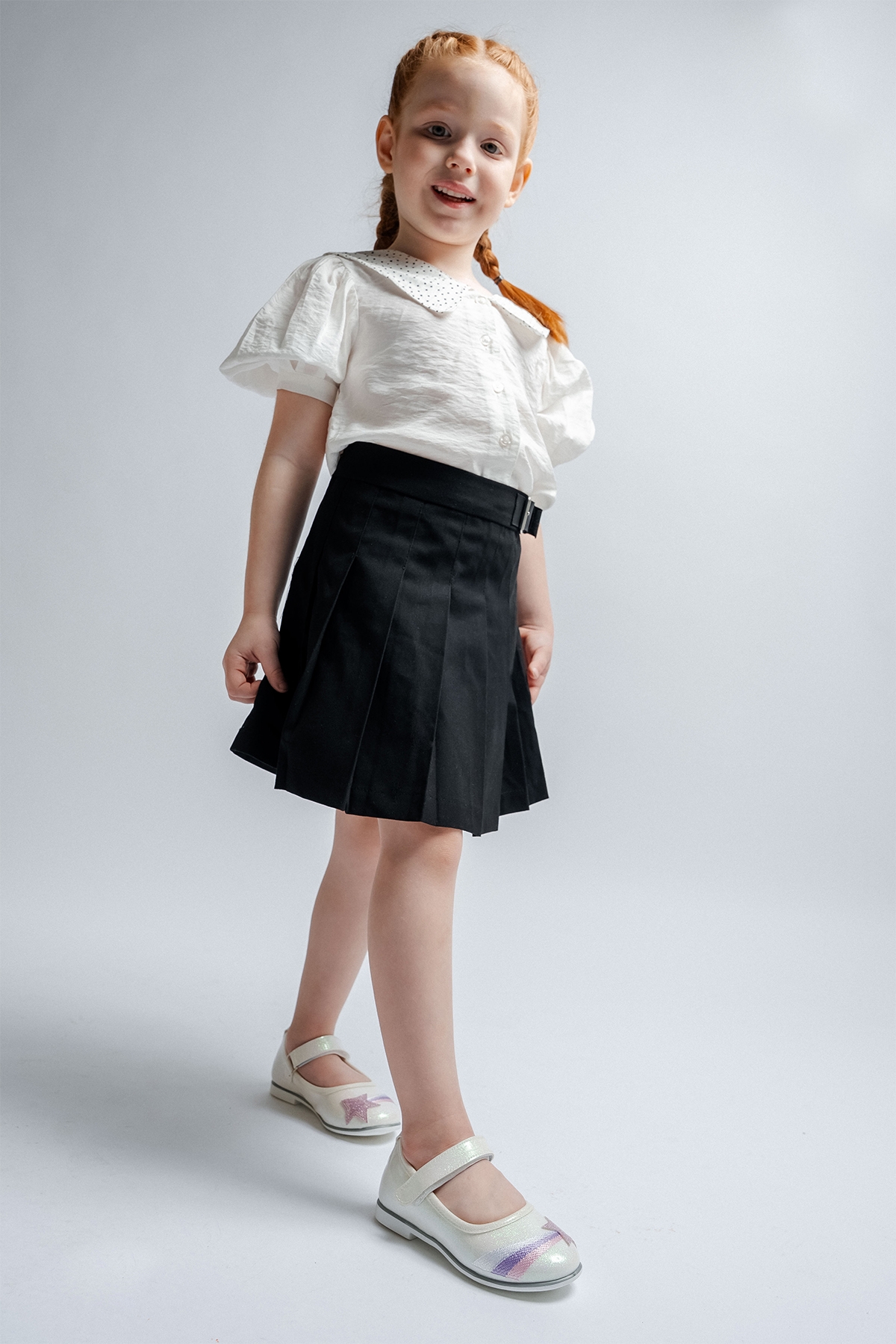 Kız Çocuk Beyaz Yıldızlı Günlük Babet - Görsel 3