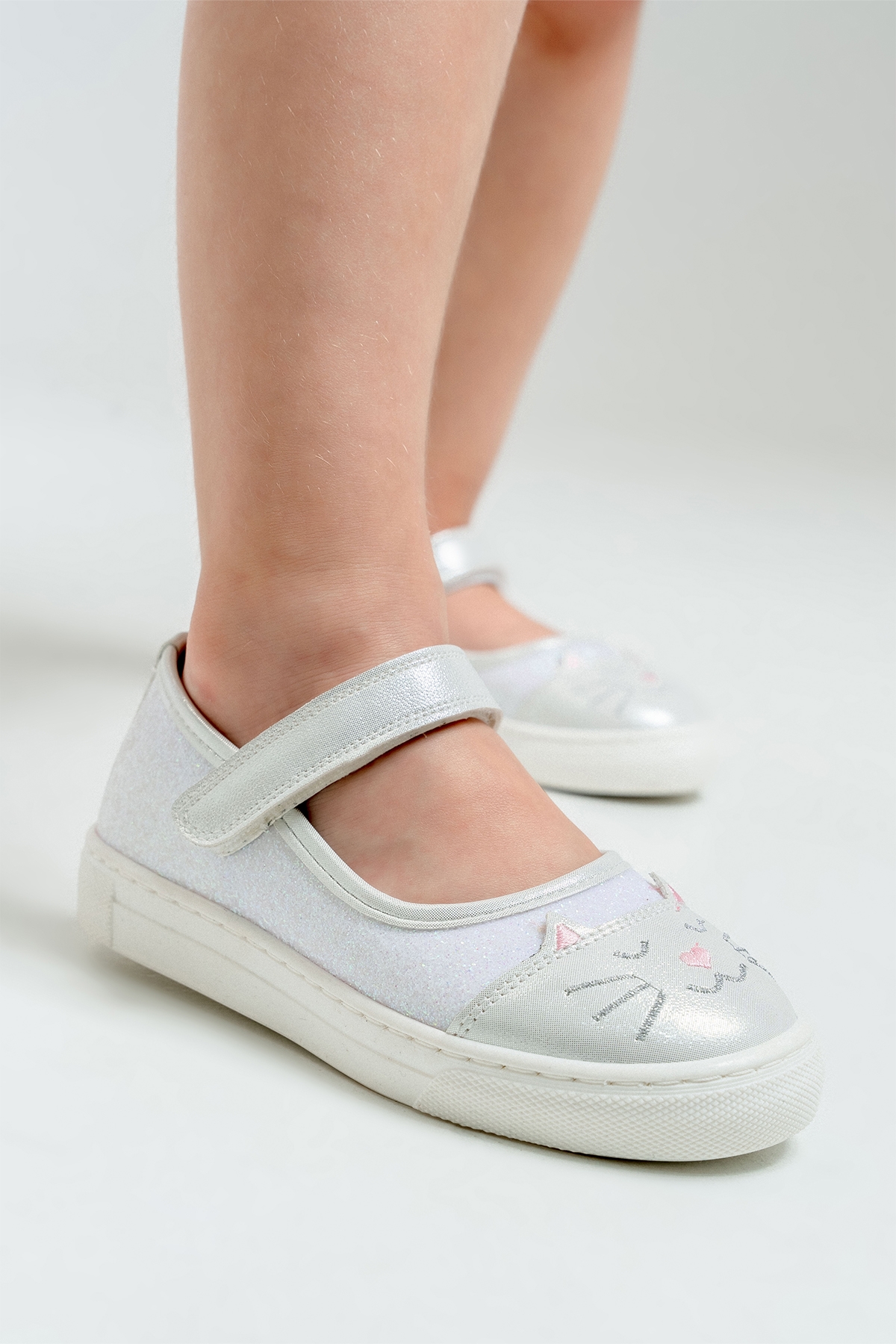 Kız Çocuk Sedef Kedili Günlük Babet - Görsel 2