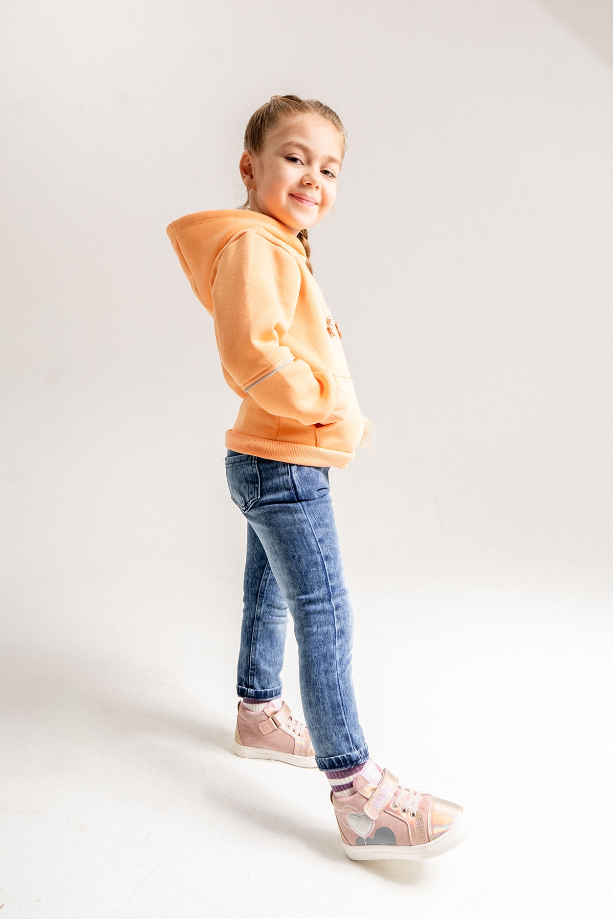 Kız Çocuk Pembe Hakiki Deri Anatomik Günlük Bot - Görsel 2