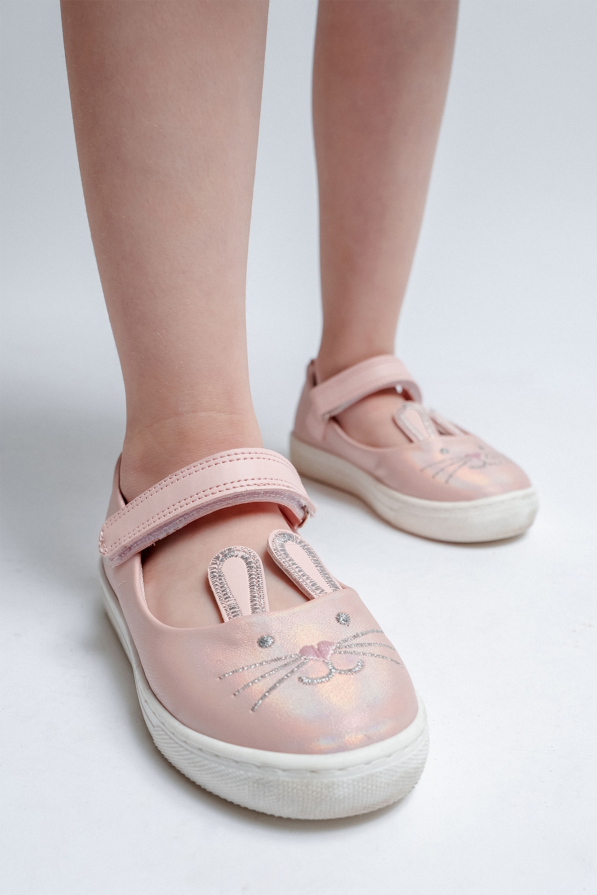 Kız Çocuk Pudra Tavşanlı Günlük Babet - Görsel 6