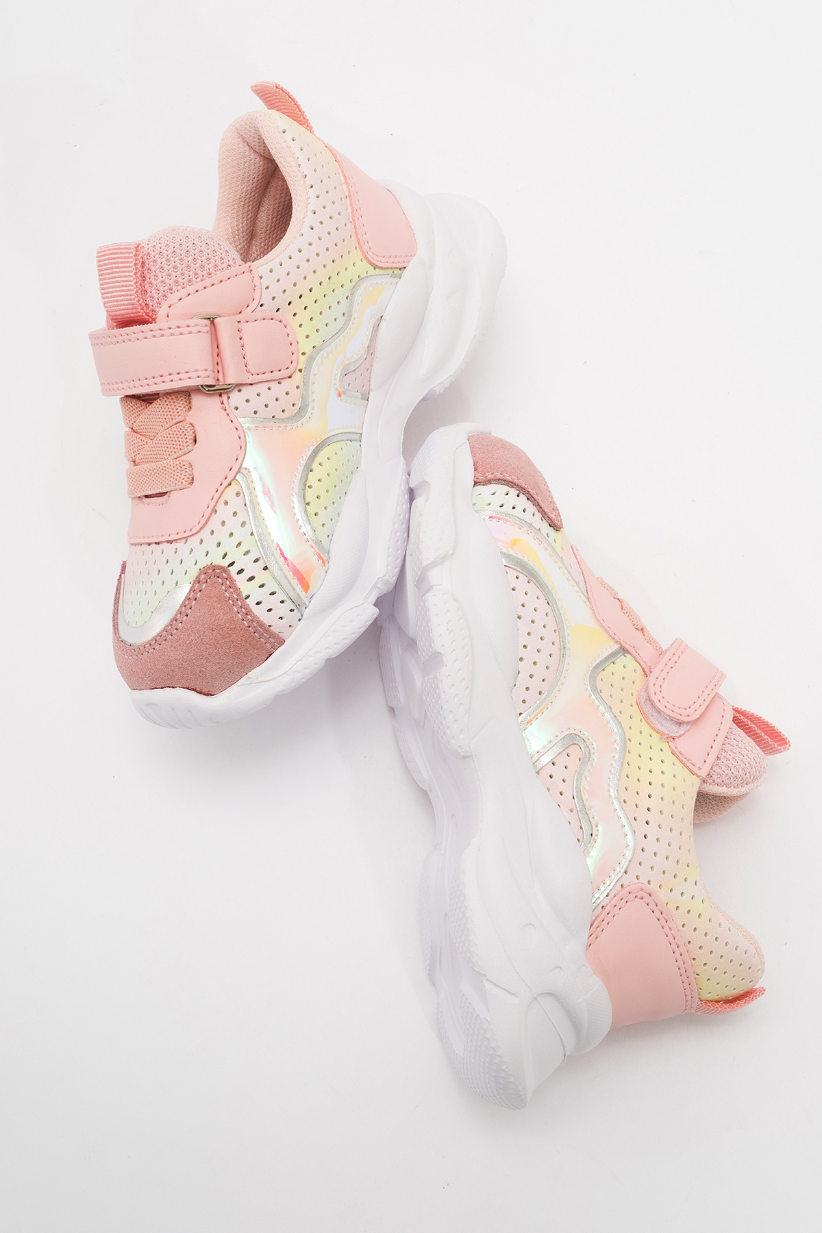 Kız Çocuk Pudra Hakiki Deri Spor Ayakkabı - Görsel 5