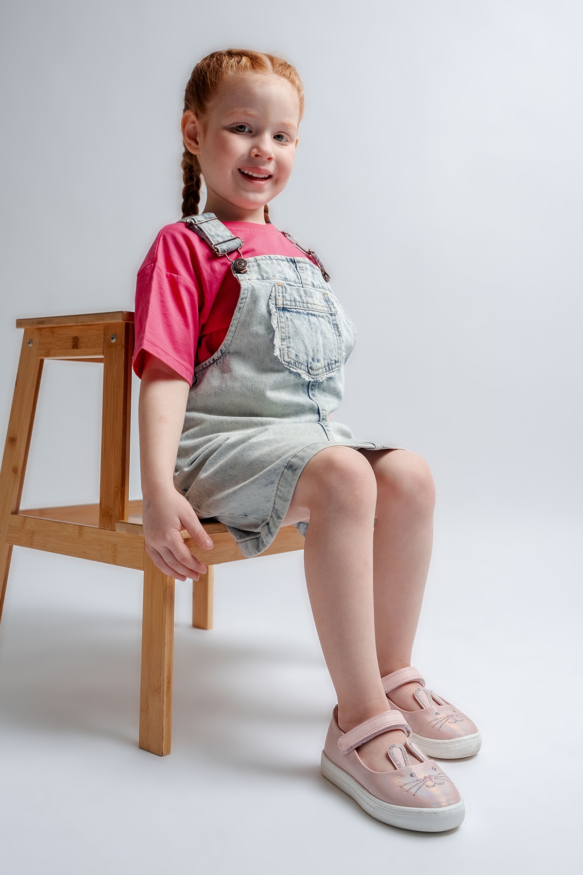 Kız Çocuk Pudra Tavşanlı Günlük Babet - Görsel 2