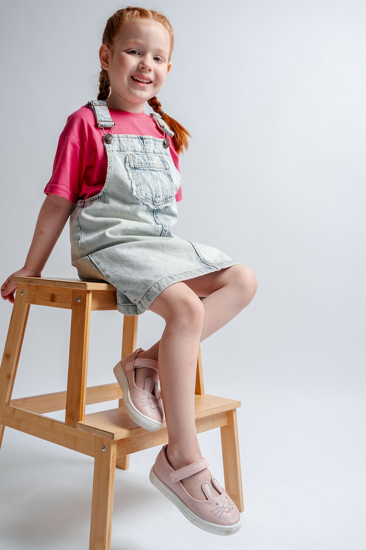 Kız Çocuk Pudra Tavşanlı Günlük Babet - Görsel 3