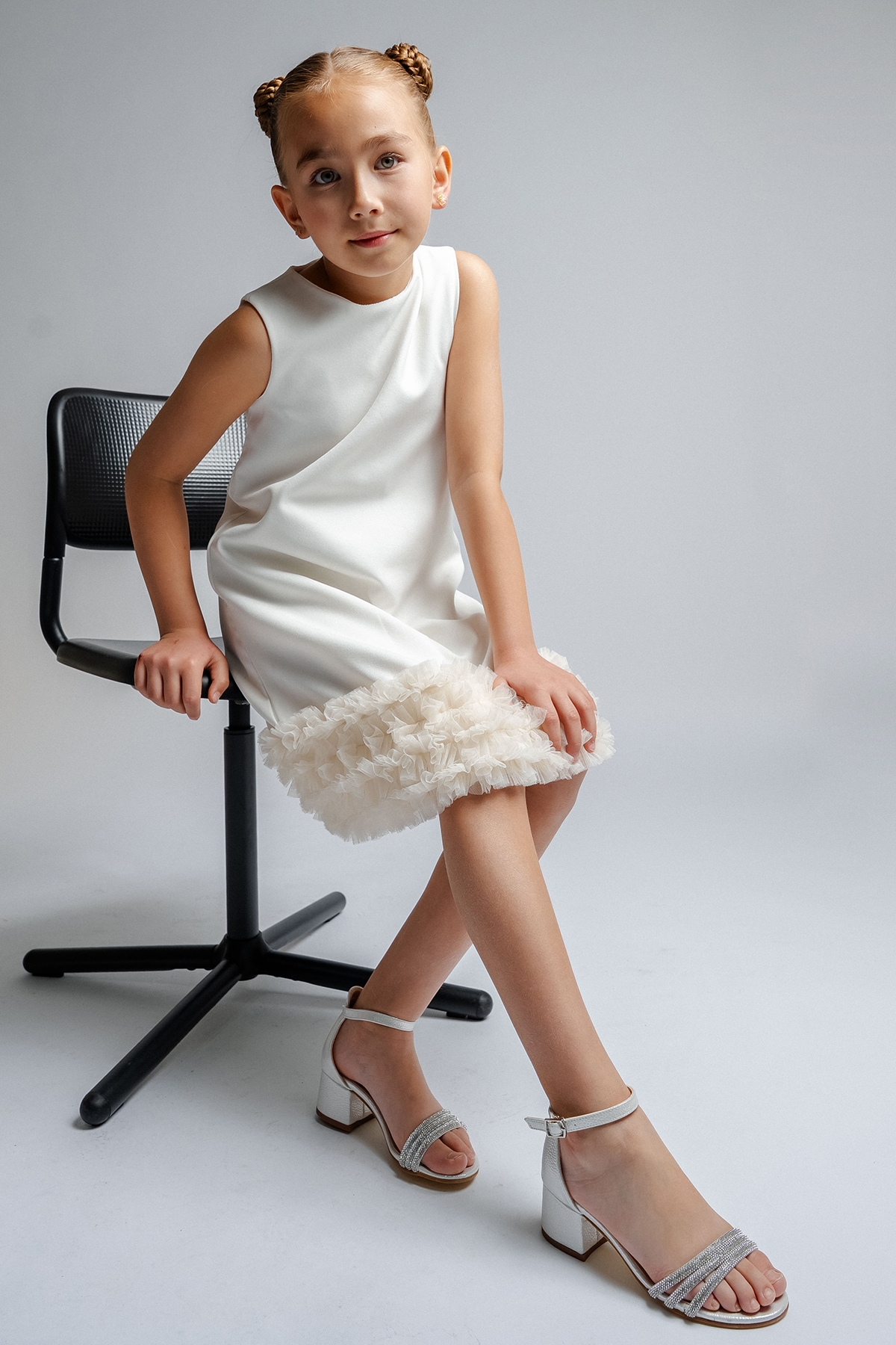 Kız Çocuk Sedef Taşlı Topuklu Abiye Ayakkabı - Görsel 2