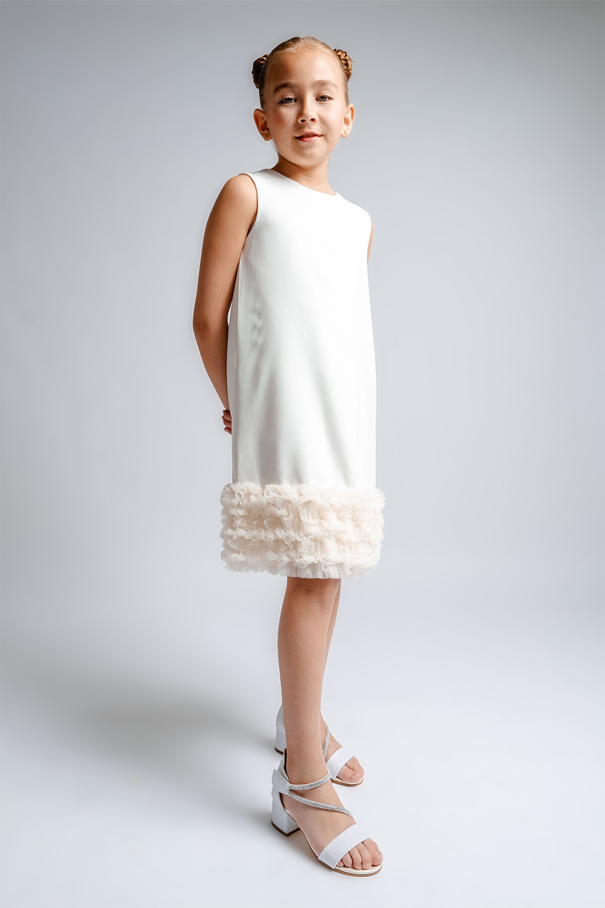 Kız Çocuk Sedef Topuklu Simli Abiye Ayakkabı - Görsel 2