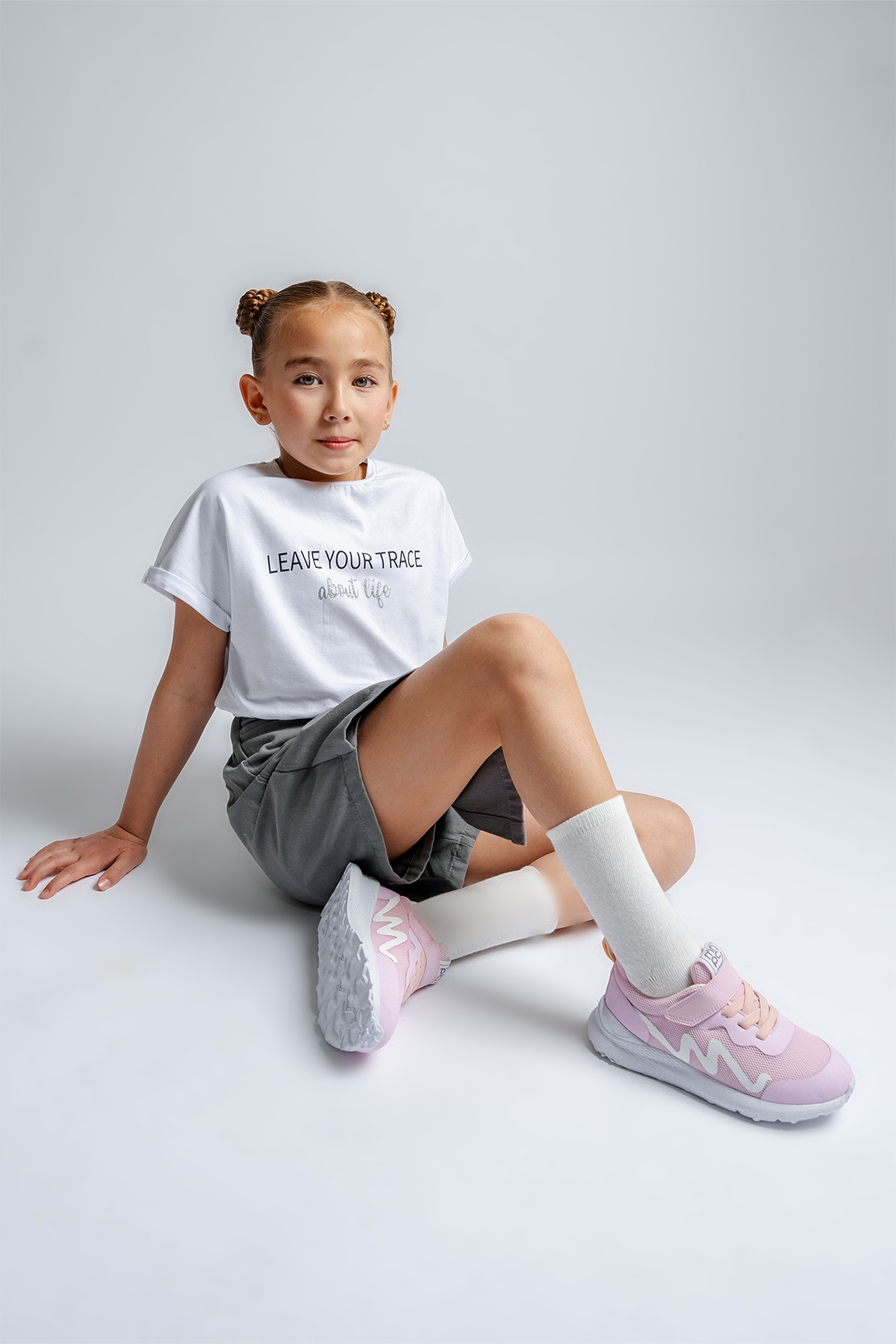 Kız Çocuk Pudra Spor Ayakkabı - Görsel 2