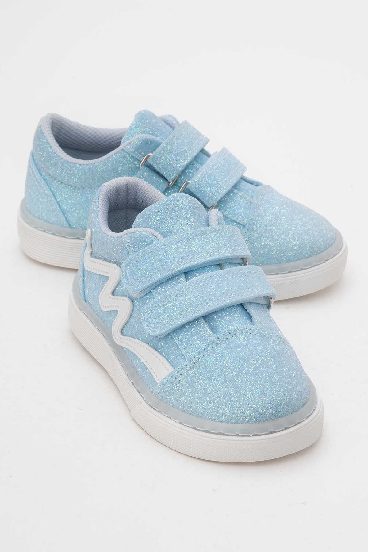 Kız Çocuk Mavi Simli Sneaker Ayakkabı - Görsel 2