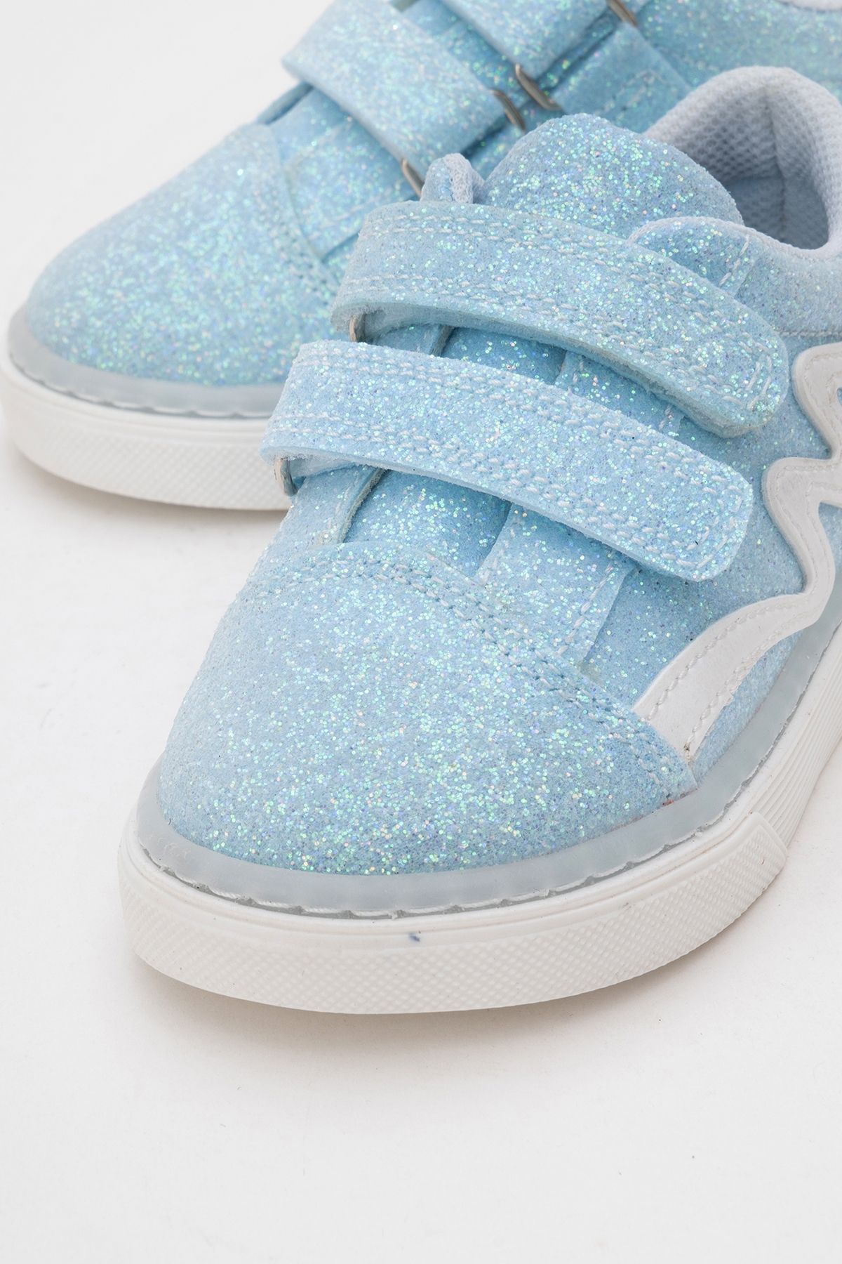 Kız Çocuk Mavi Simli Sneaker Ayakkabı - Görsel 3