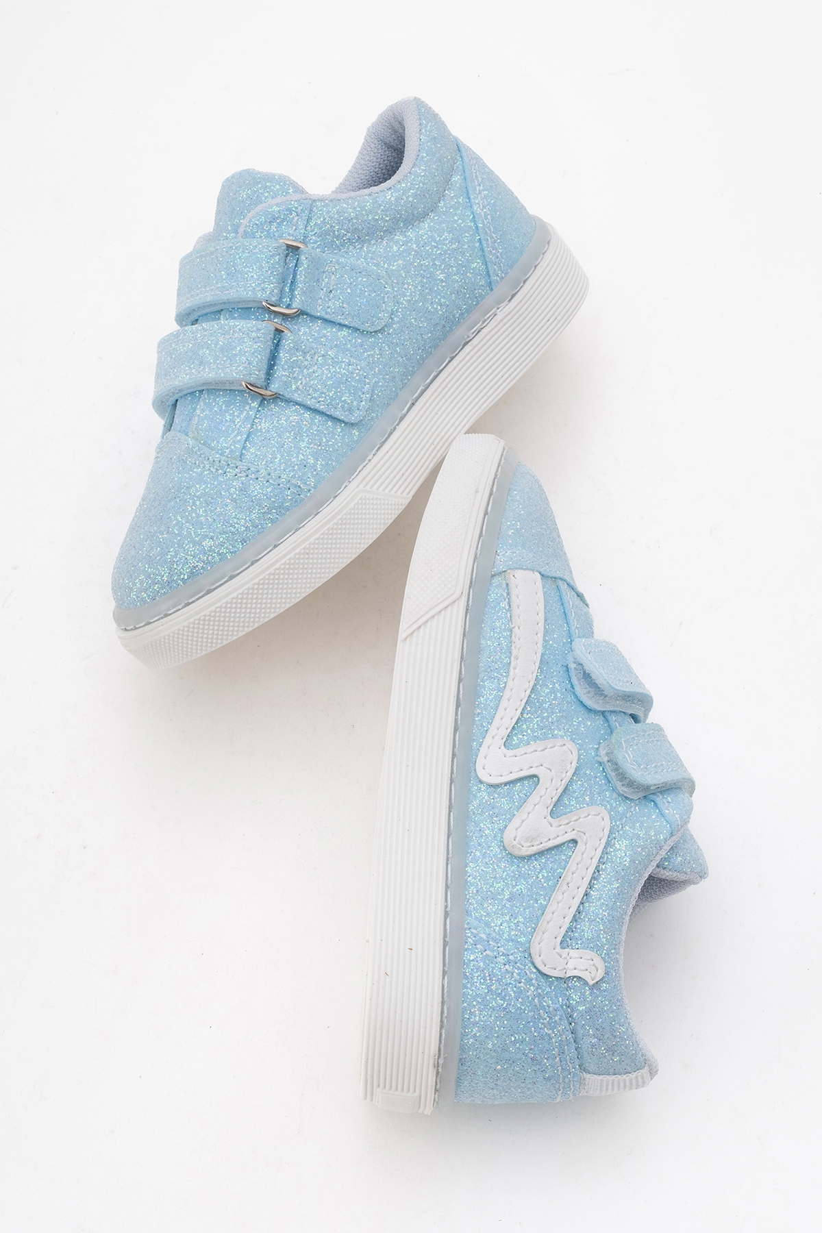 Kız Çocuk Mavi Simli Sneaker Ayakkabı - Görsel 5