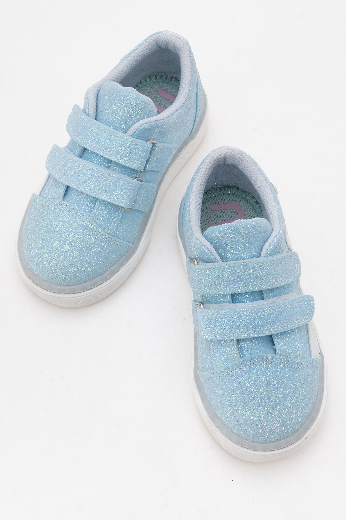 Kız Çocuk Mavi Simli Sneaker Ayakkabı - Görsel 4