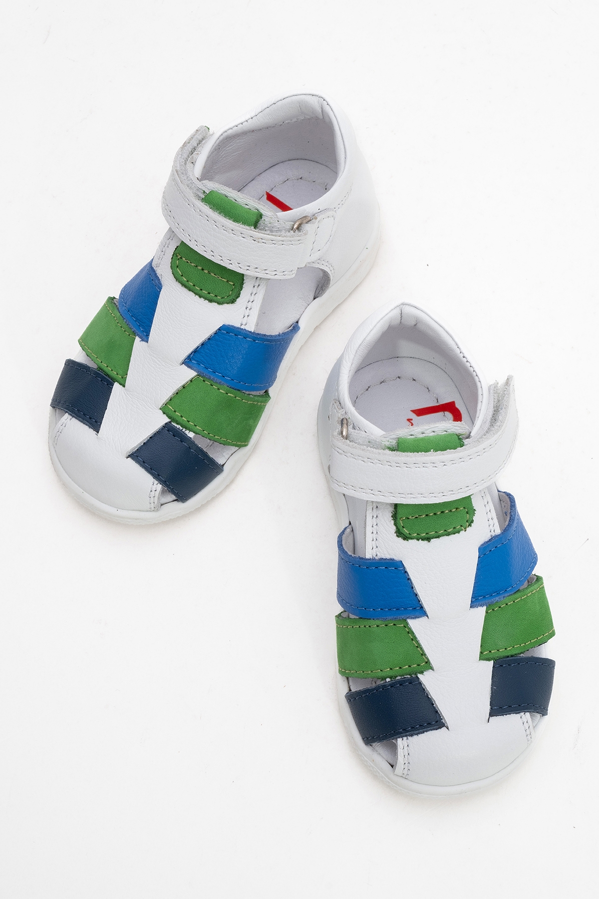 Erkek Çocuk Beyaz-Sax Hakiki Deri Günlük İlk Adım Ayakkabı - Görsel 4