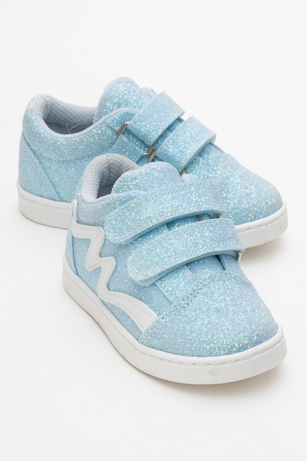 Kız Çocuk Mavi Simli Sneaker Ayakkabı - Görsel 2