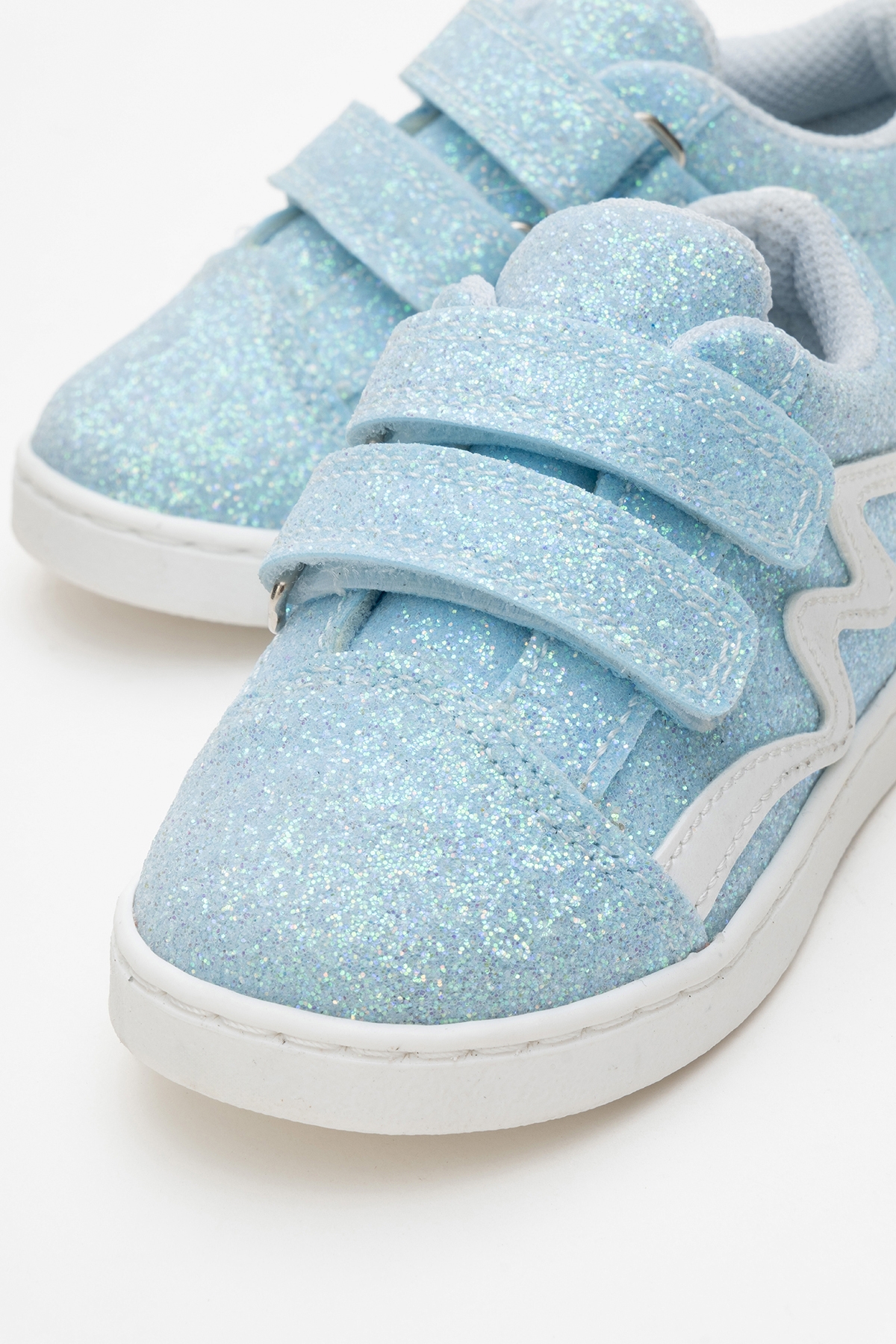 Kız Çocuk Mavi Simli Sneaker Ayakkabı - Görsel 3