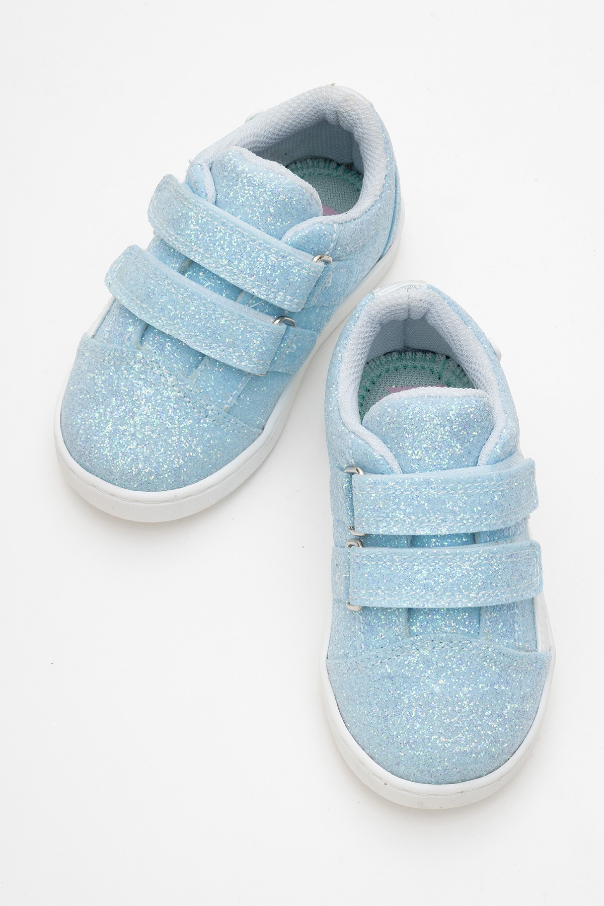 Kız Çocuk Mavi Simli Sneaker Ayakkabı - Görsel 4