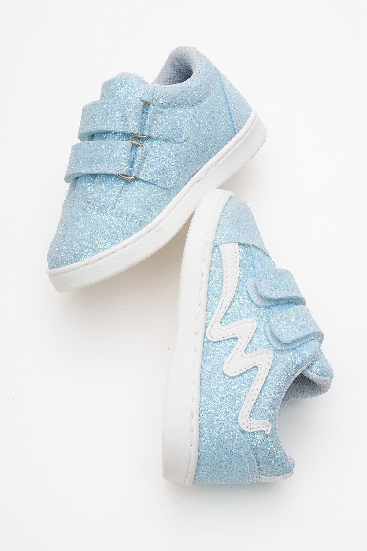 Kız Çocuk Mavi Simli Sneaker Ayakkabı - Görsel 5