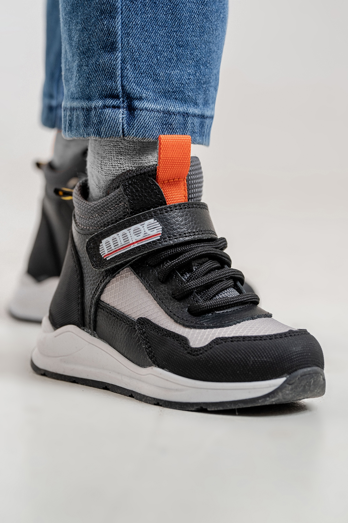 Mnpc Siyah Mnpc Hakiki Deri Erkek Çocuk Suya Dayanıklı Anatomik Günlük Bot