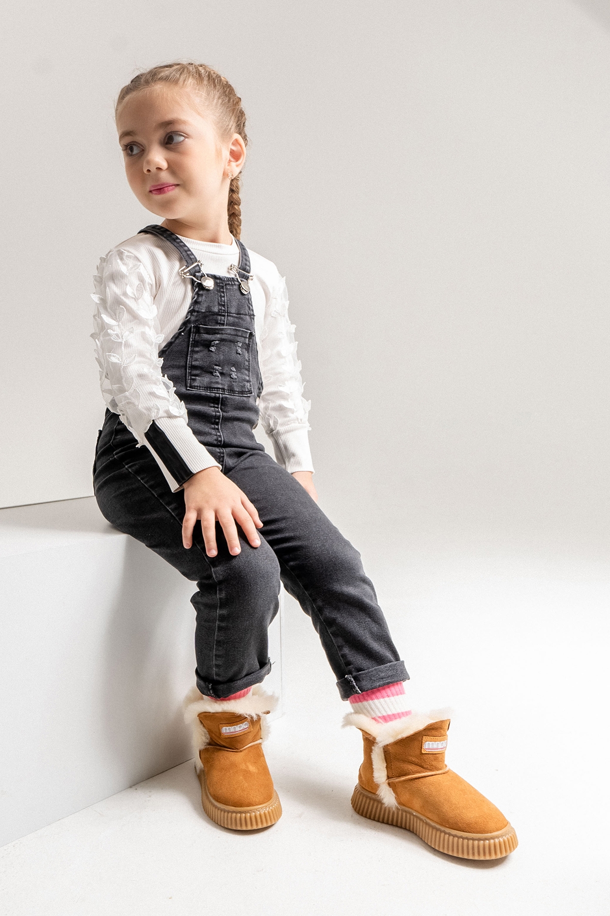 Mnpc Siyah Mnpc Hakiki Deri Kız Çocuk Kürklü Suya Dayanıklı Bot