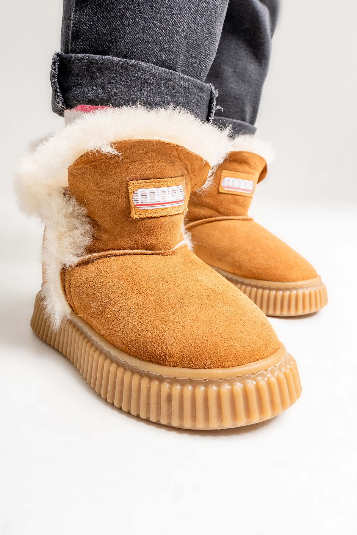 Mnpc Siyah Mnpc Hakiki Deri Kız Çocuk Kürklü Suya Dayanıklı Bot