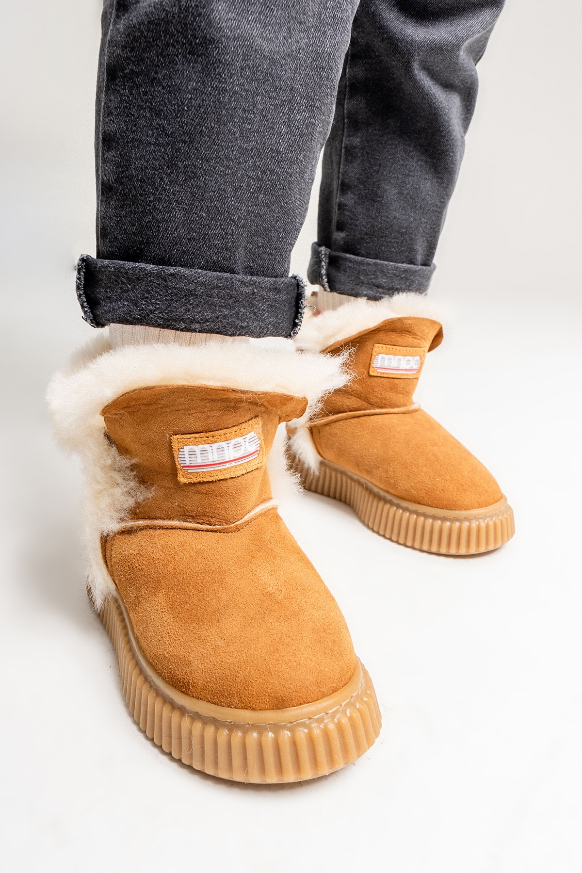 Mnpc Siyah Mnpc Hakiki Deri Kız Çocuk Kürklü Suya Dayanıklı Bot