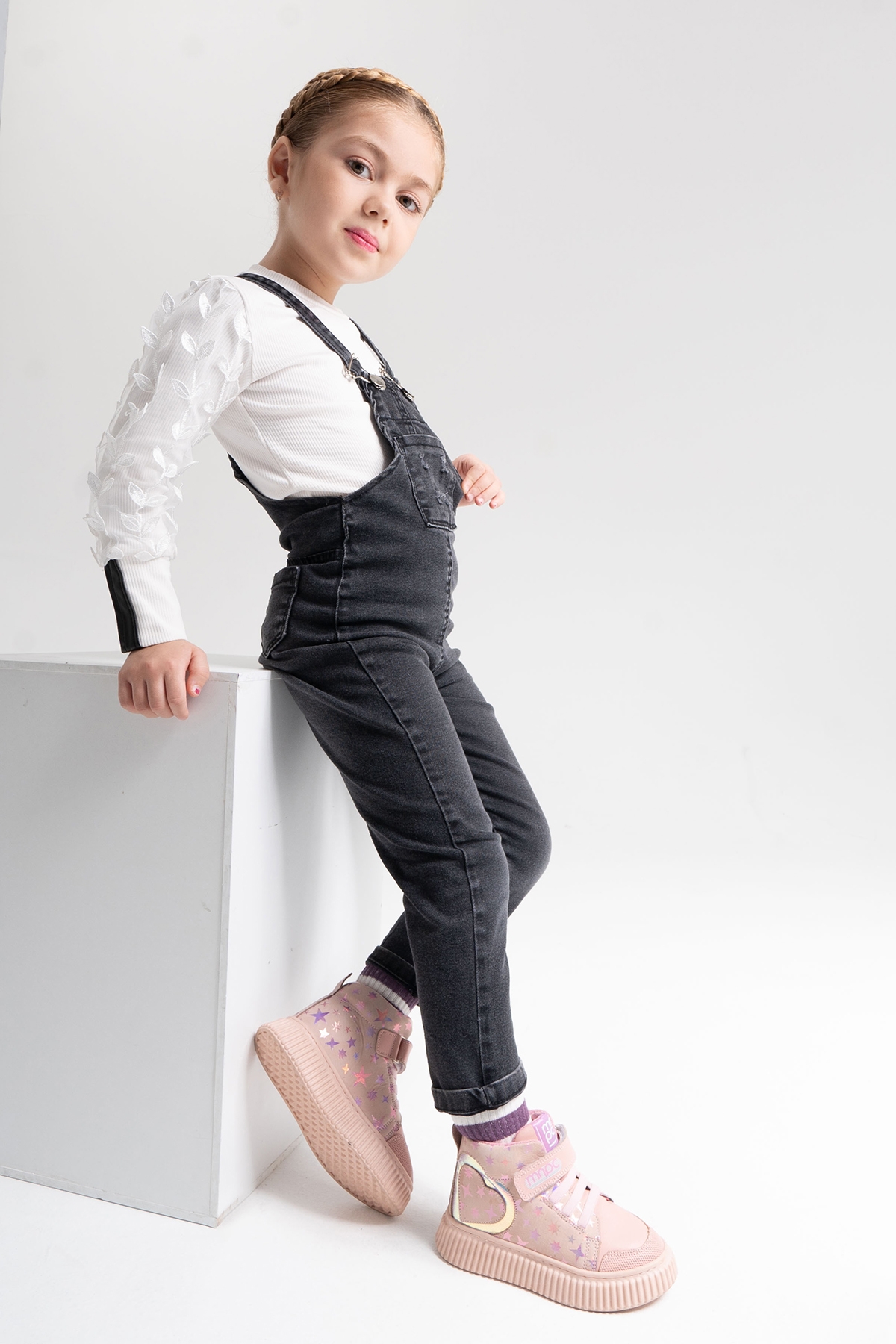 Kız Çocuk Pudra Hakiki Deri Suya Dayanıklı Anatomik Günlük Bot - Görsel 3