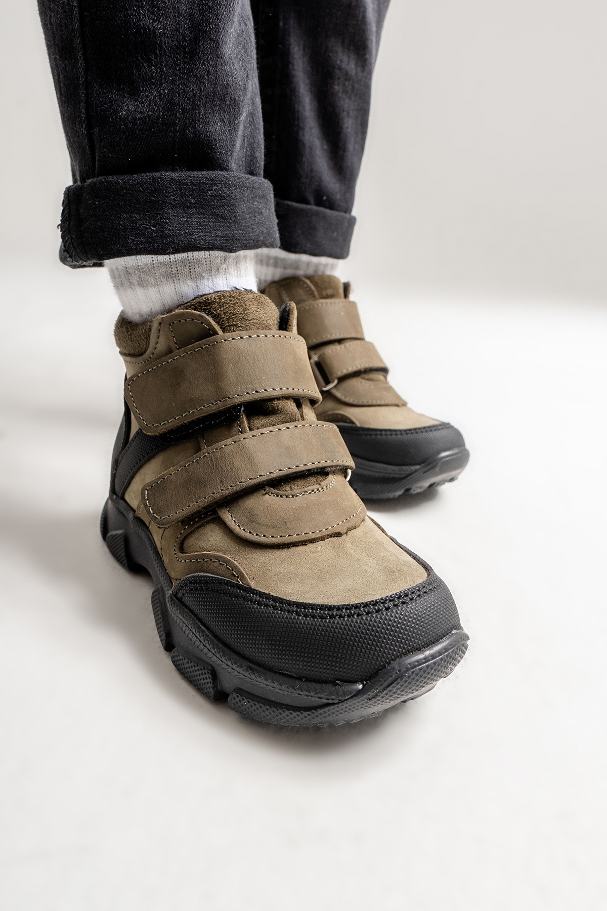 Erkek Çocuk Haki Hakiki Deri Anatomik Günlük Bot - Görsel 3