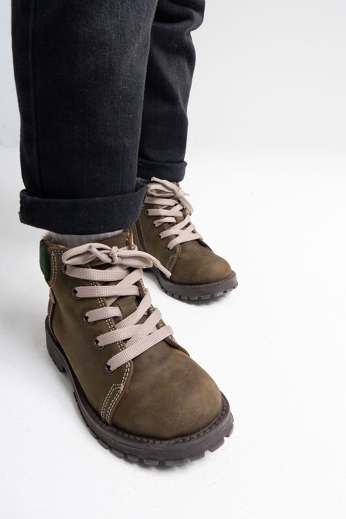 Erkek Çocuk Kum Hakiki Deri Anatomik Günlük Bot - Görsel 5