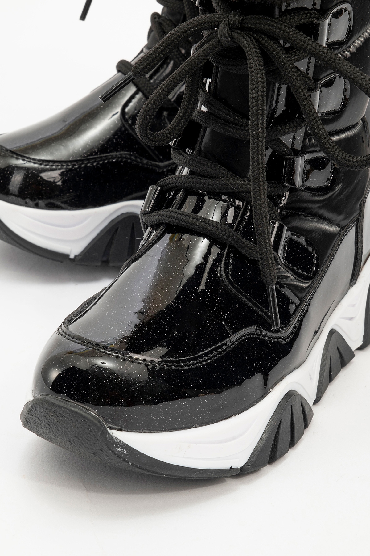 Kız Çocuk Siyah Simli Rugan Deri Suya Dayanıklı Günlük Bot - Görsel 3