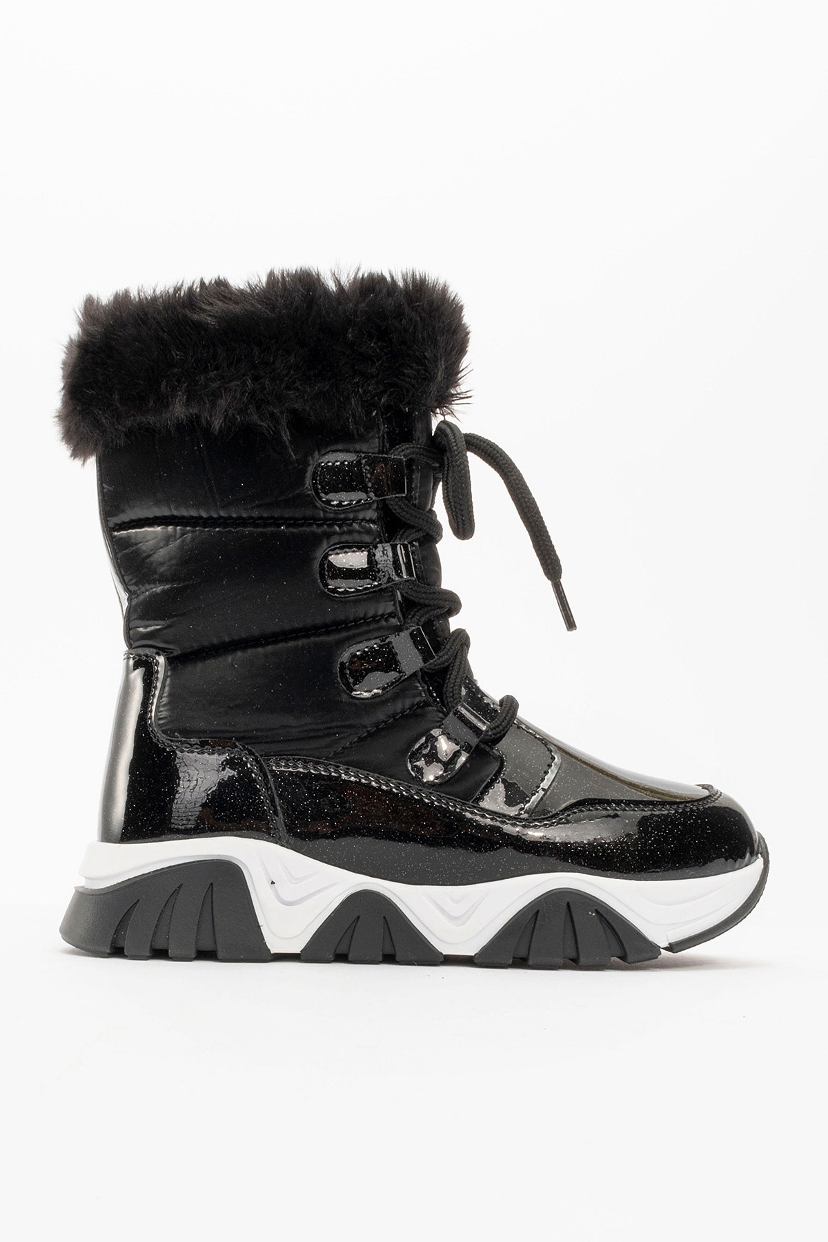 Kız Çocuk Siyah Simli Rugan Deri Suya Dayanıklı Günlük Bot - Görsel 6