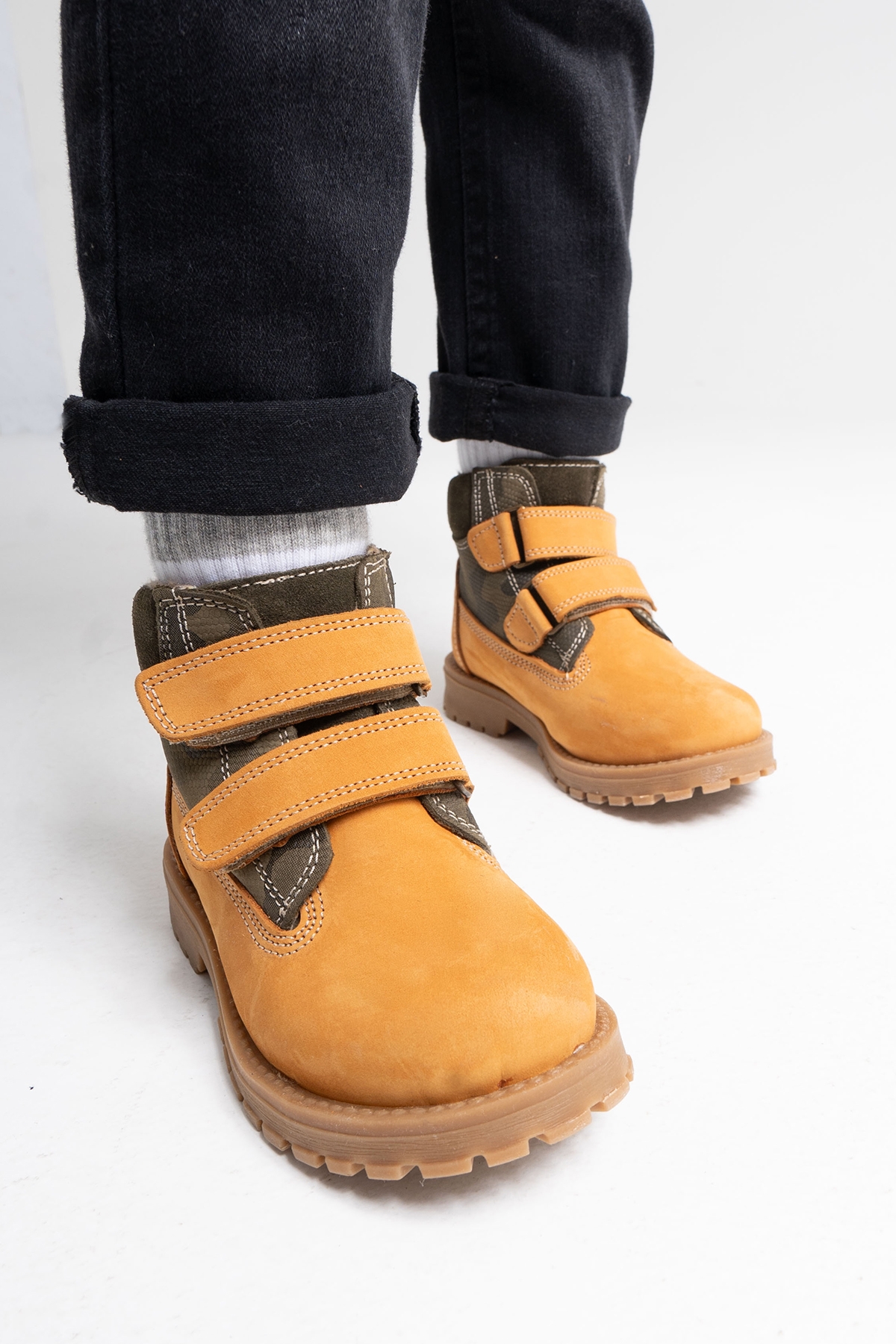 Erkek Çocuk Sarı Hakiki Deri Suya Dayanıklı Anatomik Günlük Bot - Görsel 4