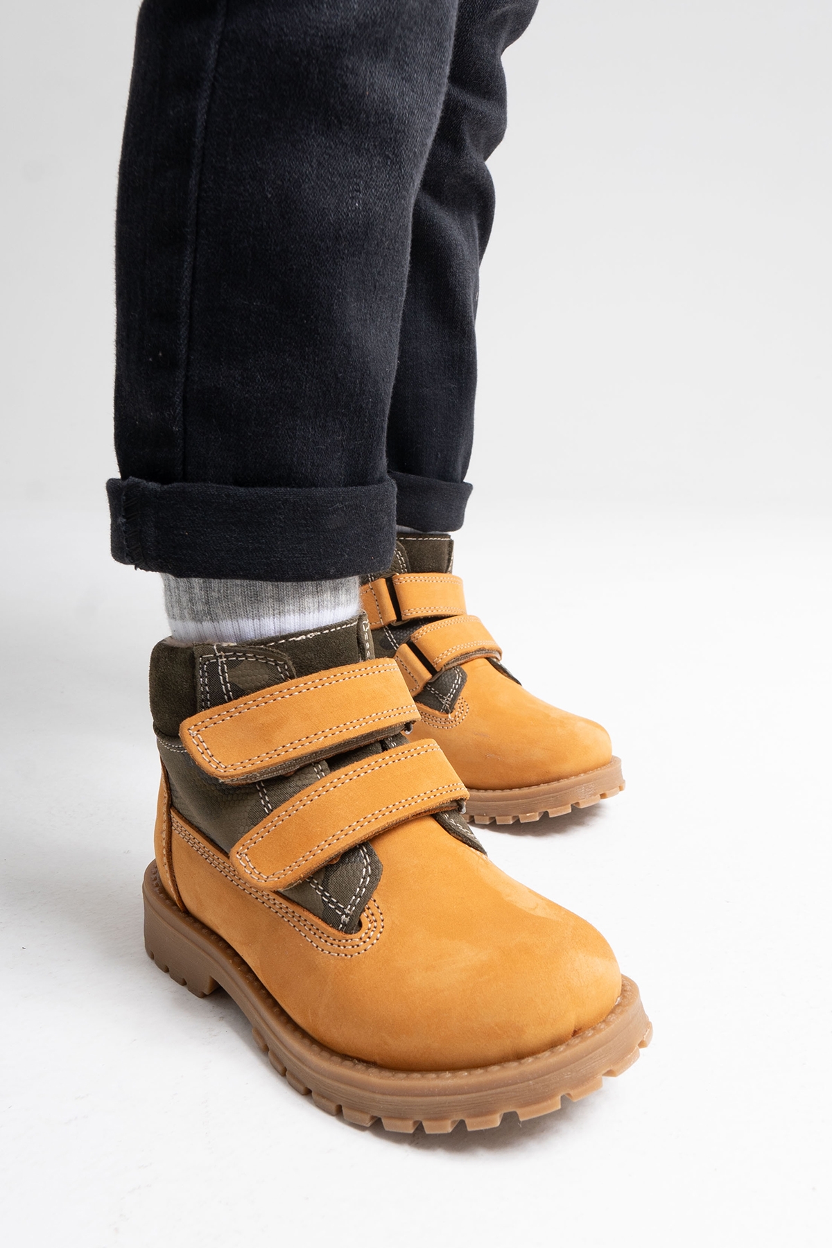 Erkek Çocuk Sarı Hakiki Deri Suya Dayanıklı Anatomik Günlük Bot - Görsel 5