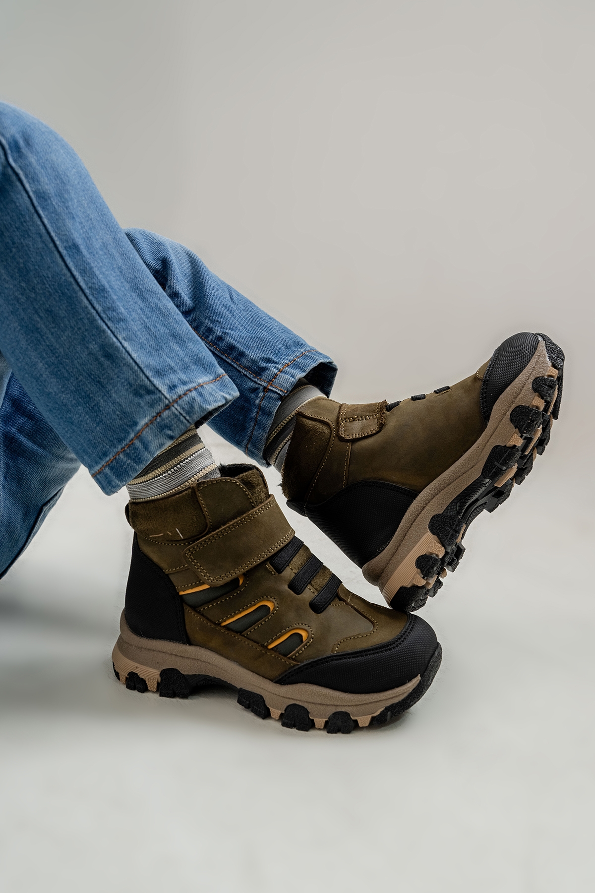 Erkek Çocuk Haki Hakiki Deri Anatomik Günlük Bot - Görsel 3