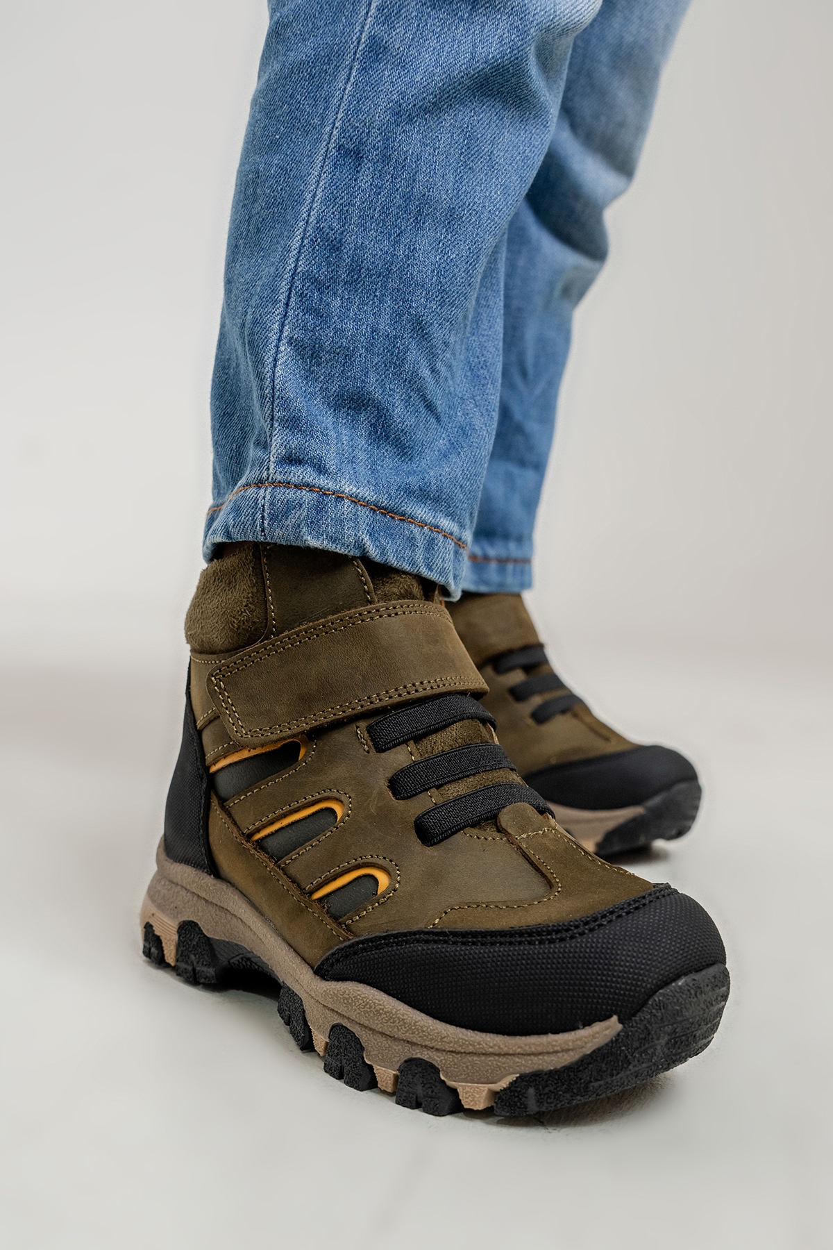 Erkek Çocuk Haki Hakiki Deri Anatomik Günlük Bot - Görsel 4