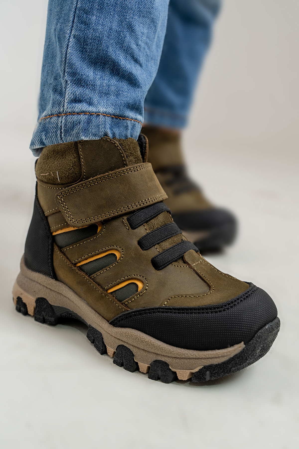 Erkek Çocuk Haki Hakiki Deri Anatomik Günlük Bot - Görsel 5