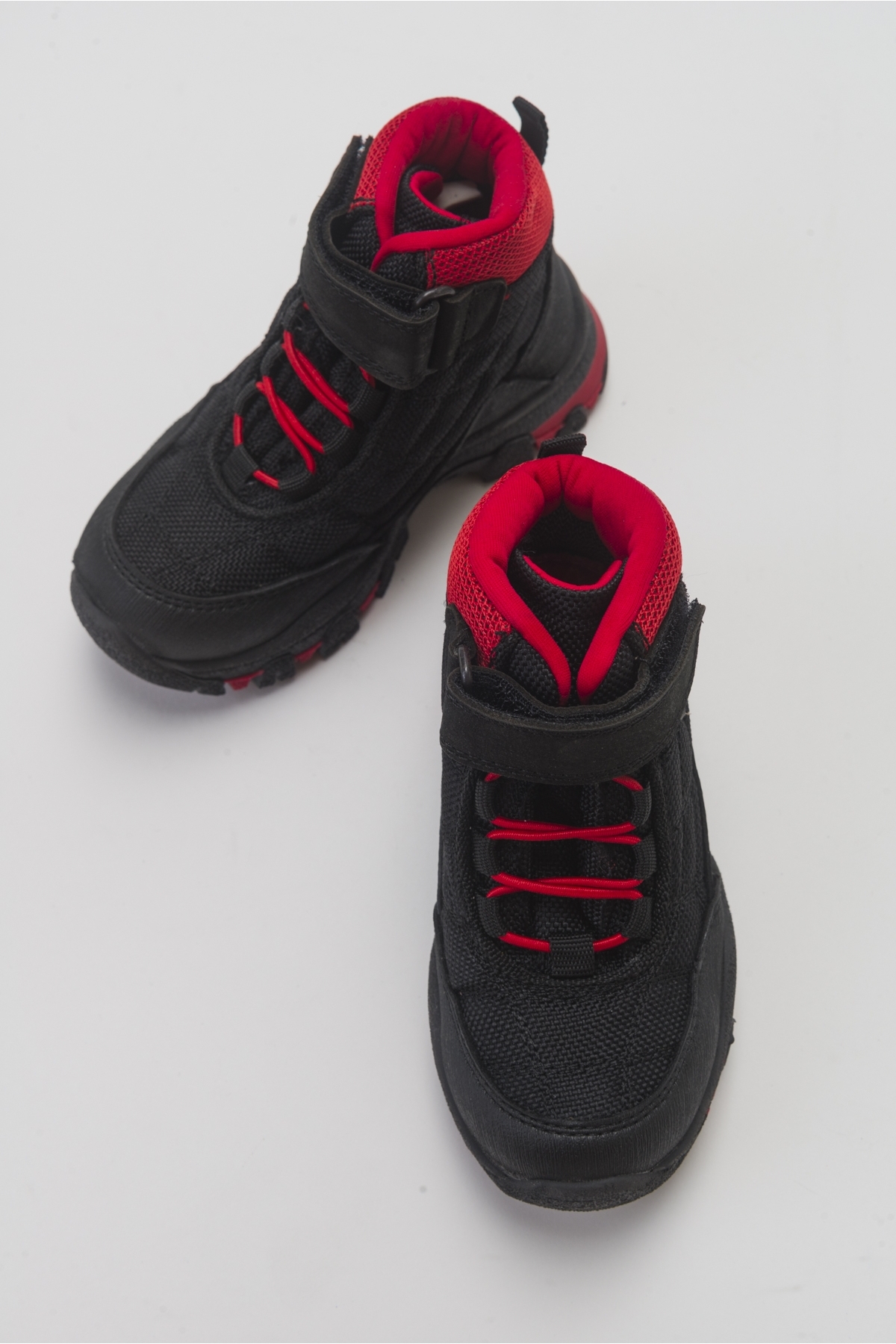 Erkek Çocuk Siyah-Kırmızı Suya Dayanıklı Microfiber Trekking Bot - Görsel 5