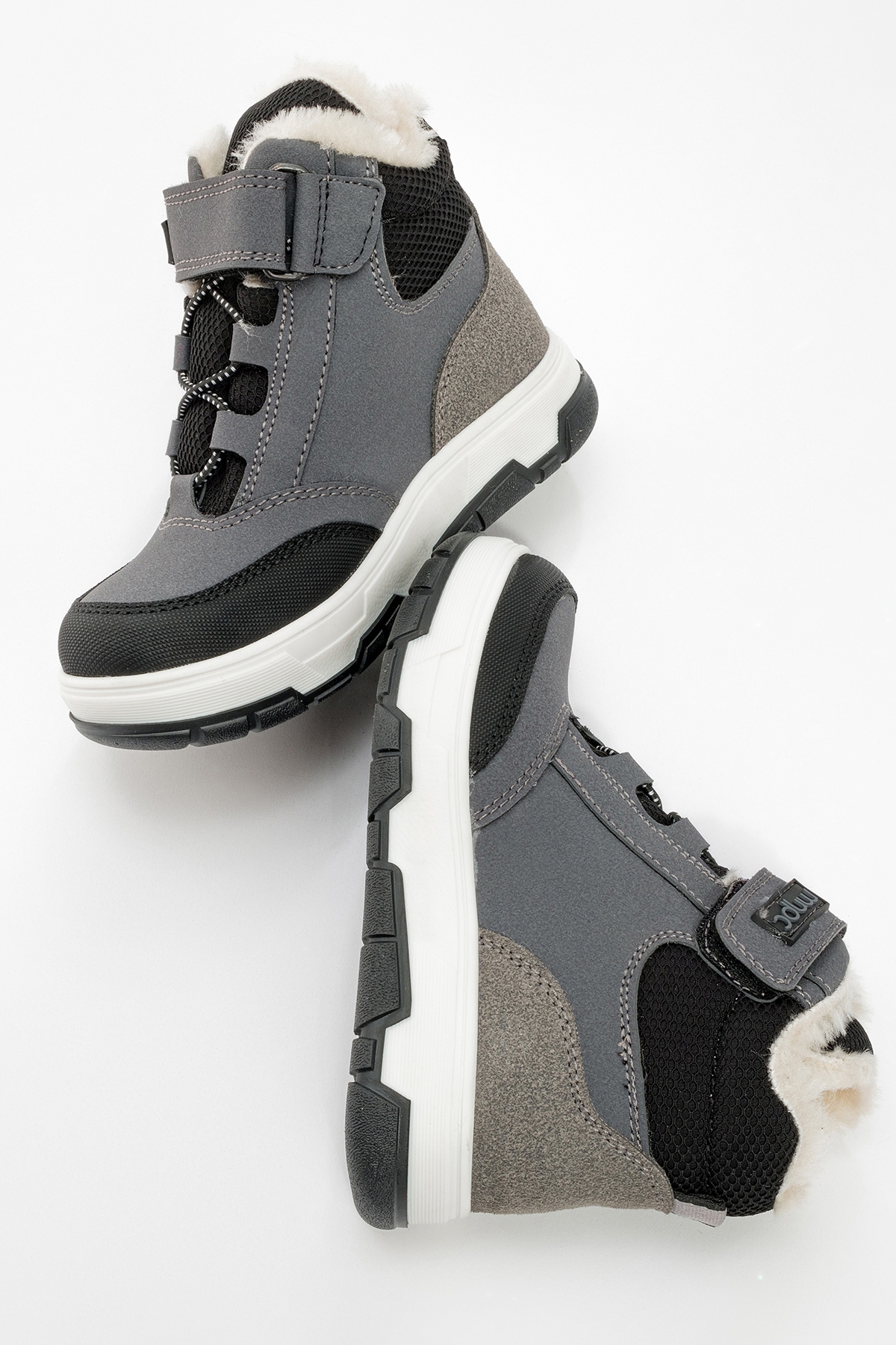 Erkek Çocuk Gri Suni Deri Suya Dayanıklı Anatomik Günlük Bot - Görsel 5