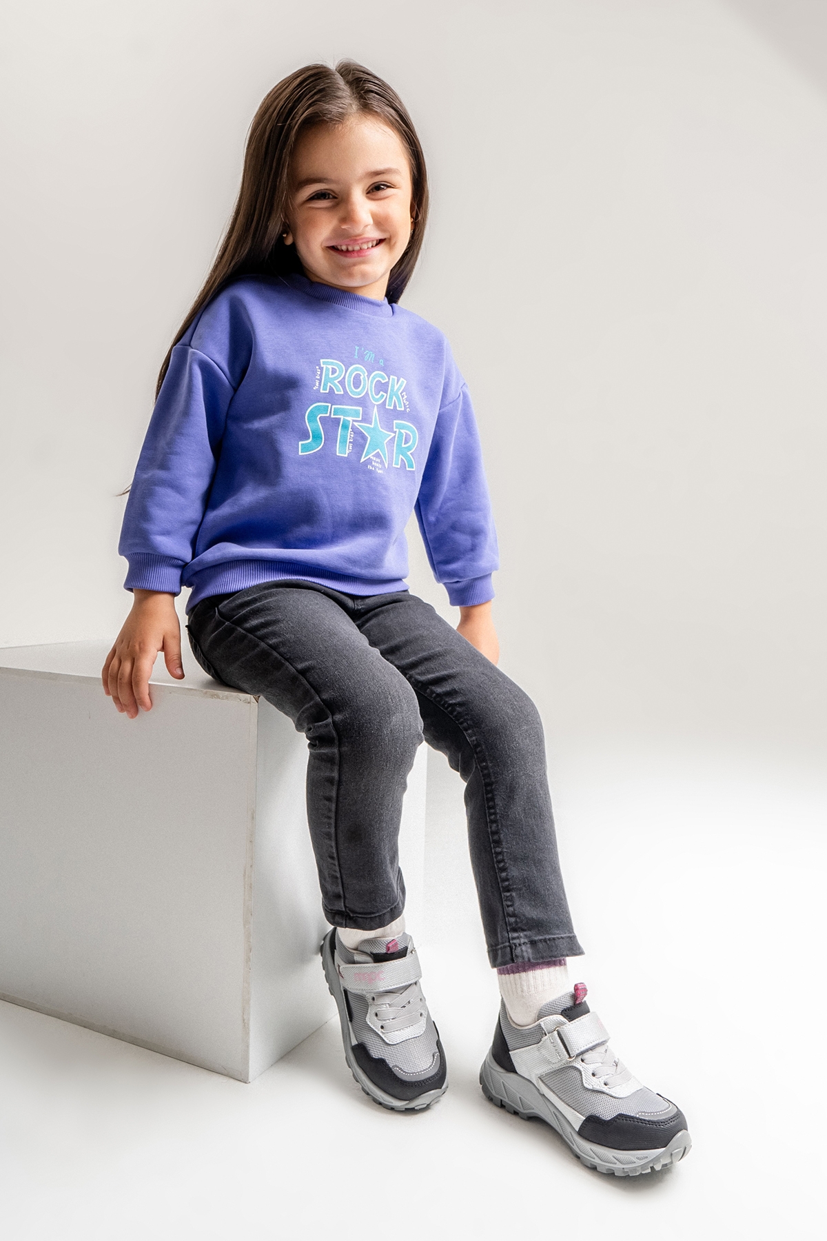 Kız Çocuk Gri-Pembe Su Geçirmez Anatomik Ayakkabı - Görsel 2