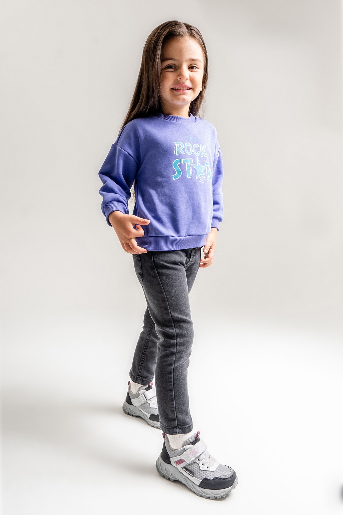 Kız Çocuk Gri-Pembe Su Geçirmez Anatomik Ayakkabı - Görsel 3